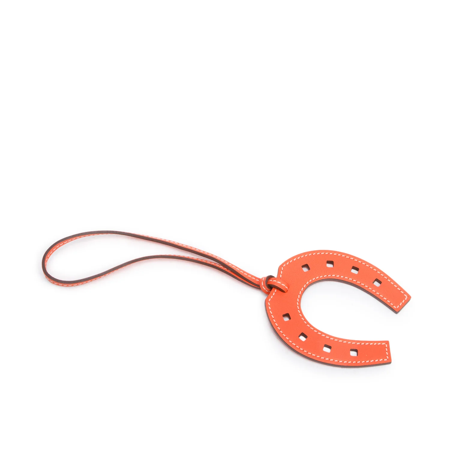 Hermes Orange Swift Leather Paddock Horse Shoe Bag Charm w/ Box