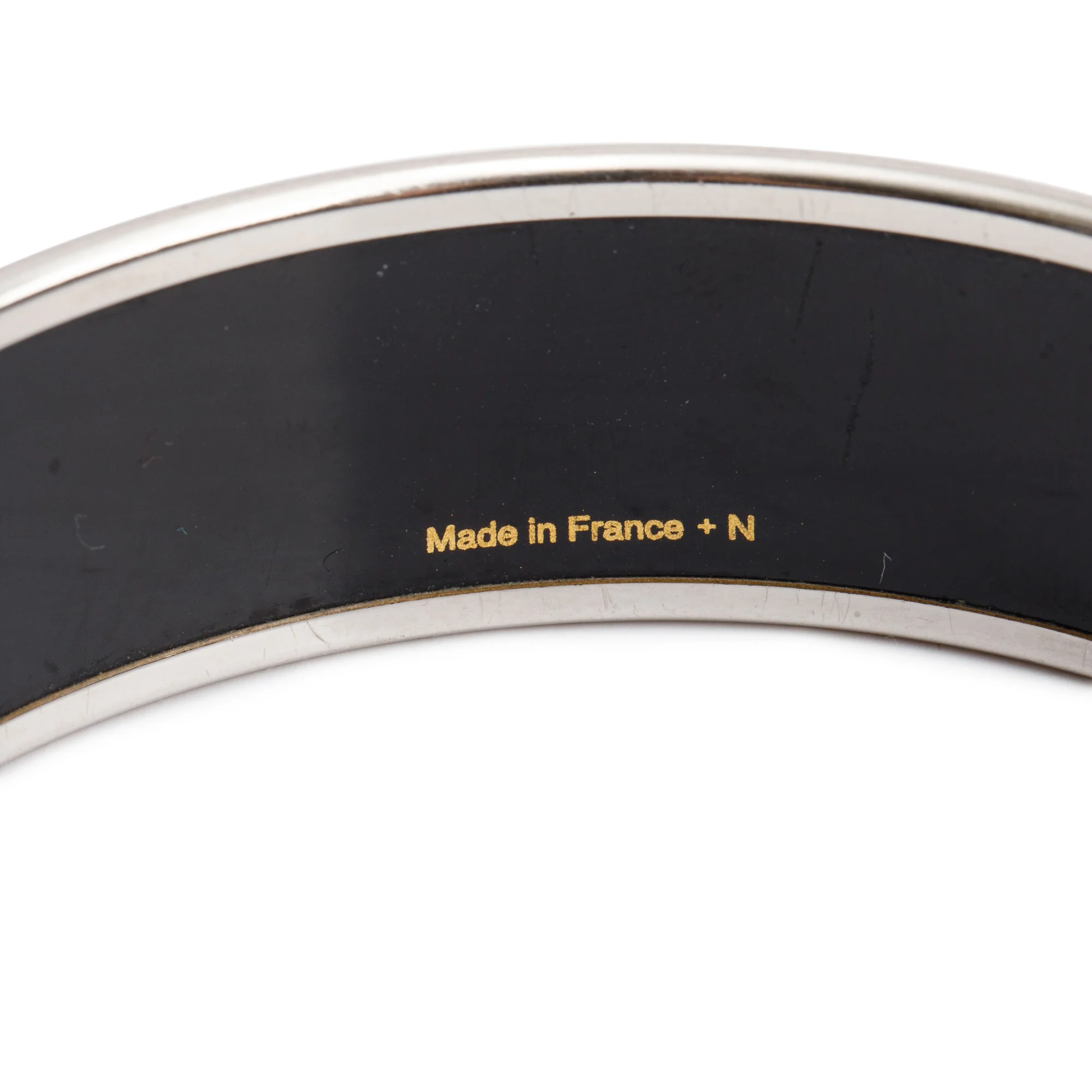 Hermes Paladium-Plated Calèche Blue Enamel Wide Bangle - Image 3