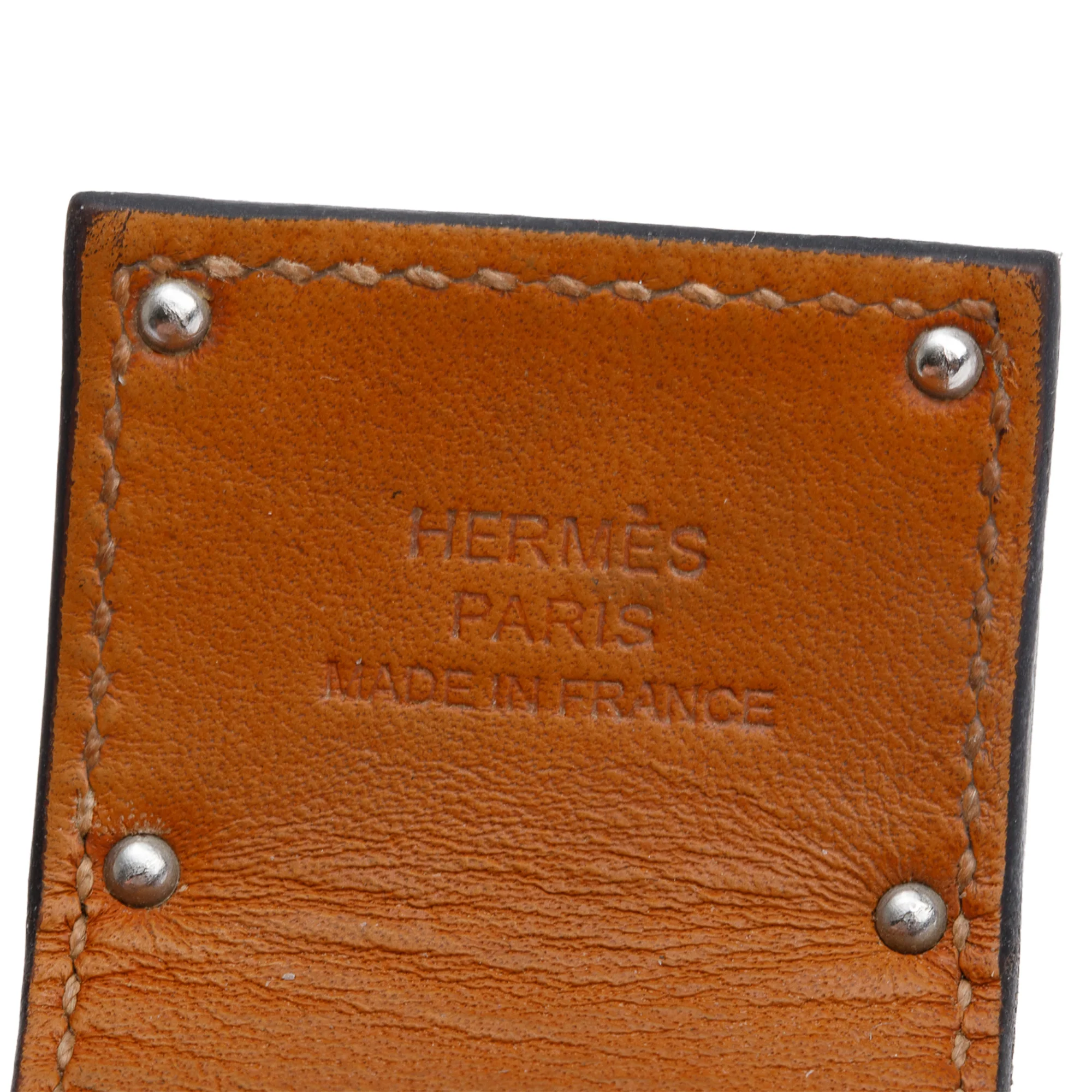 Hermes Palladium-Plated Black Box Calfskin Leather Kelly Dog Bracelet, Size T2 w/ Box - Image 4