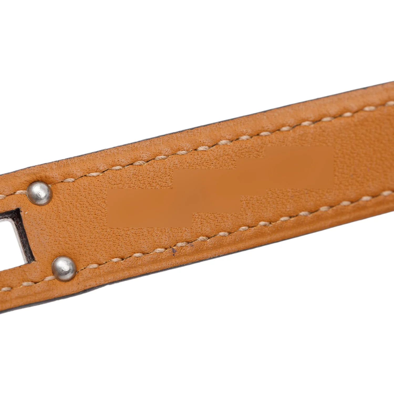 Hermes Palladium Plated Blue Swift Calfskin Leather Kelly Double Tour Bracelet, Size T2 - Image 4