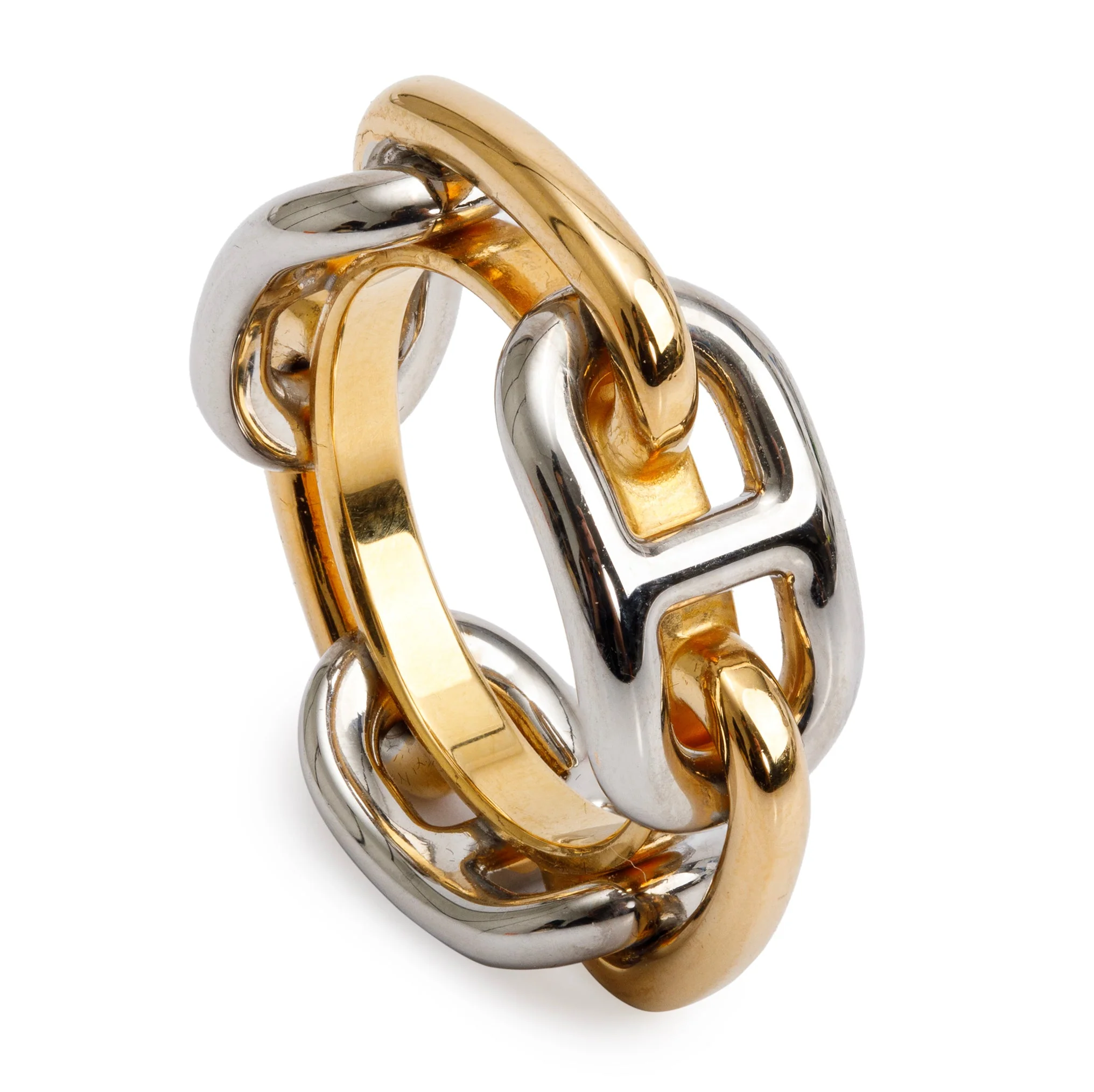 Hermes Palladium-Plated & Brass Regate Scarf Ring w/ Box - Image 3