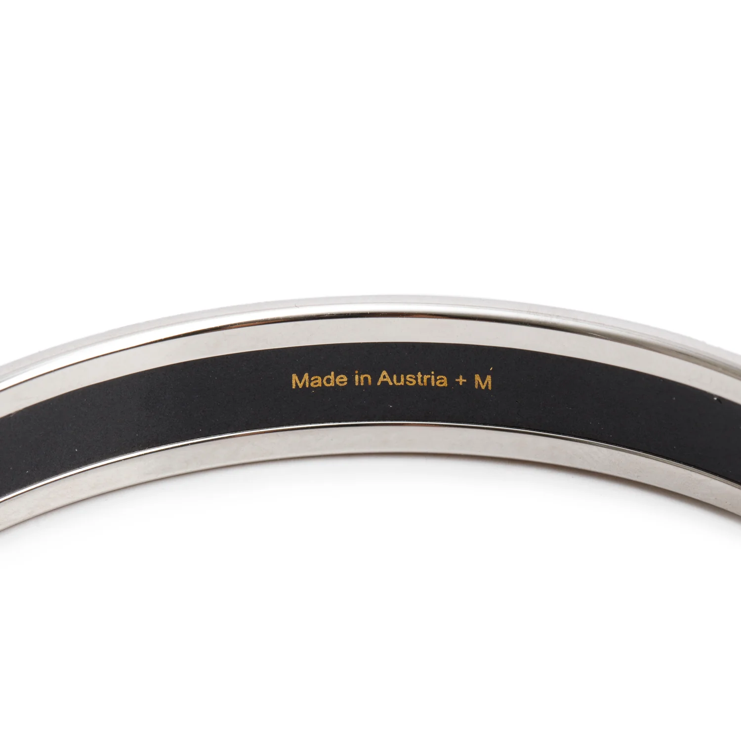 Hermes Palladium-Plated Pink Caleche Enamel Narrow Bangle w/ Box - Image 3