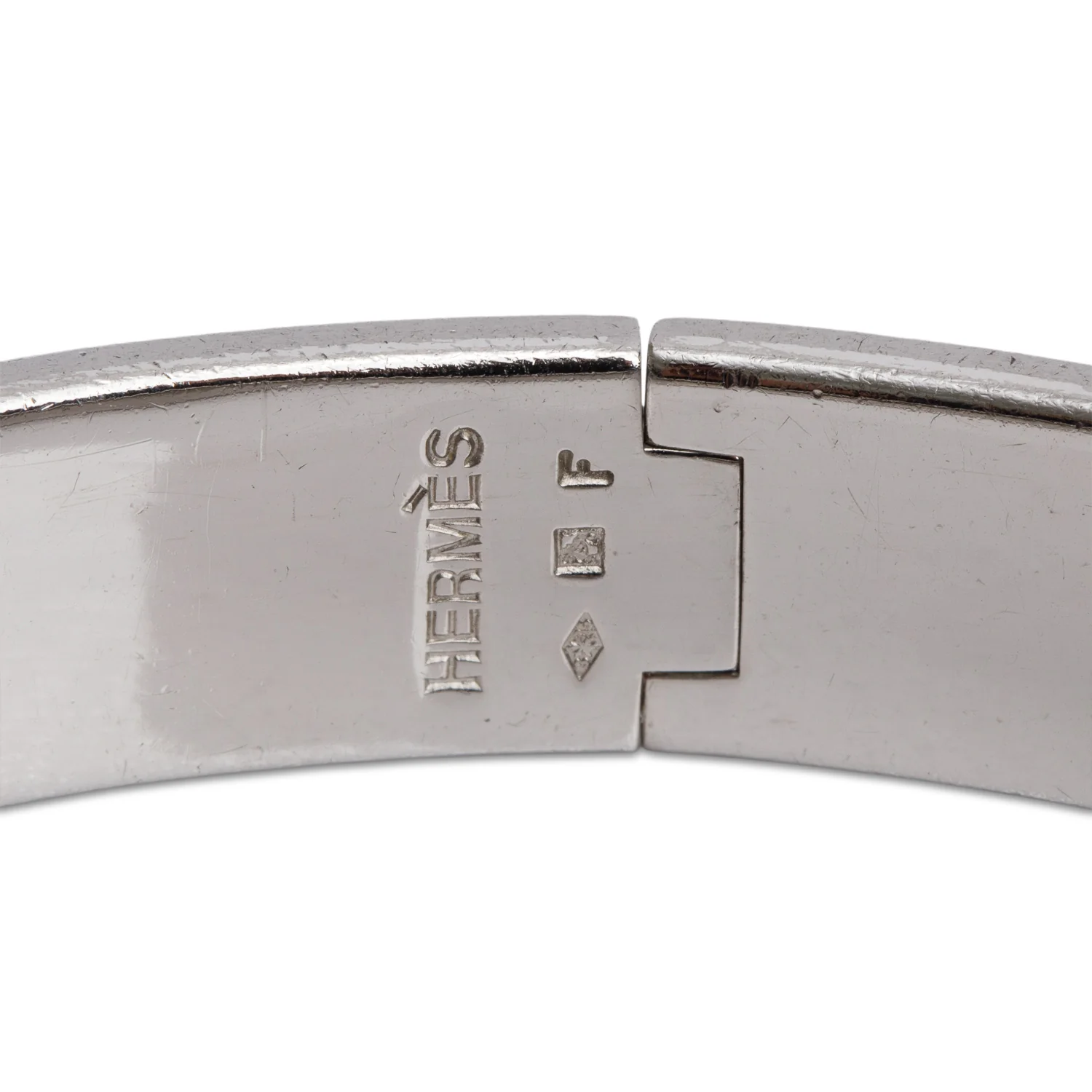 Hermes Palladium Plated Purple Enamel 12 MM Clic H Bracelet - Image 3