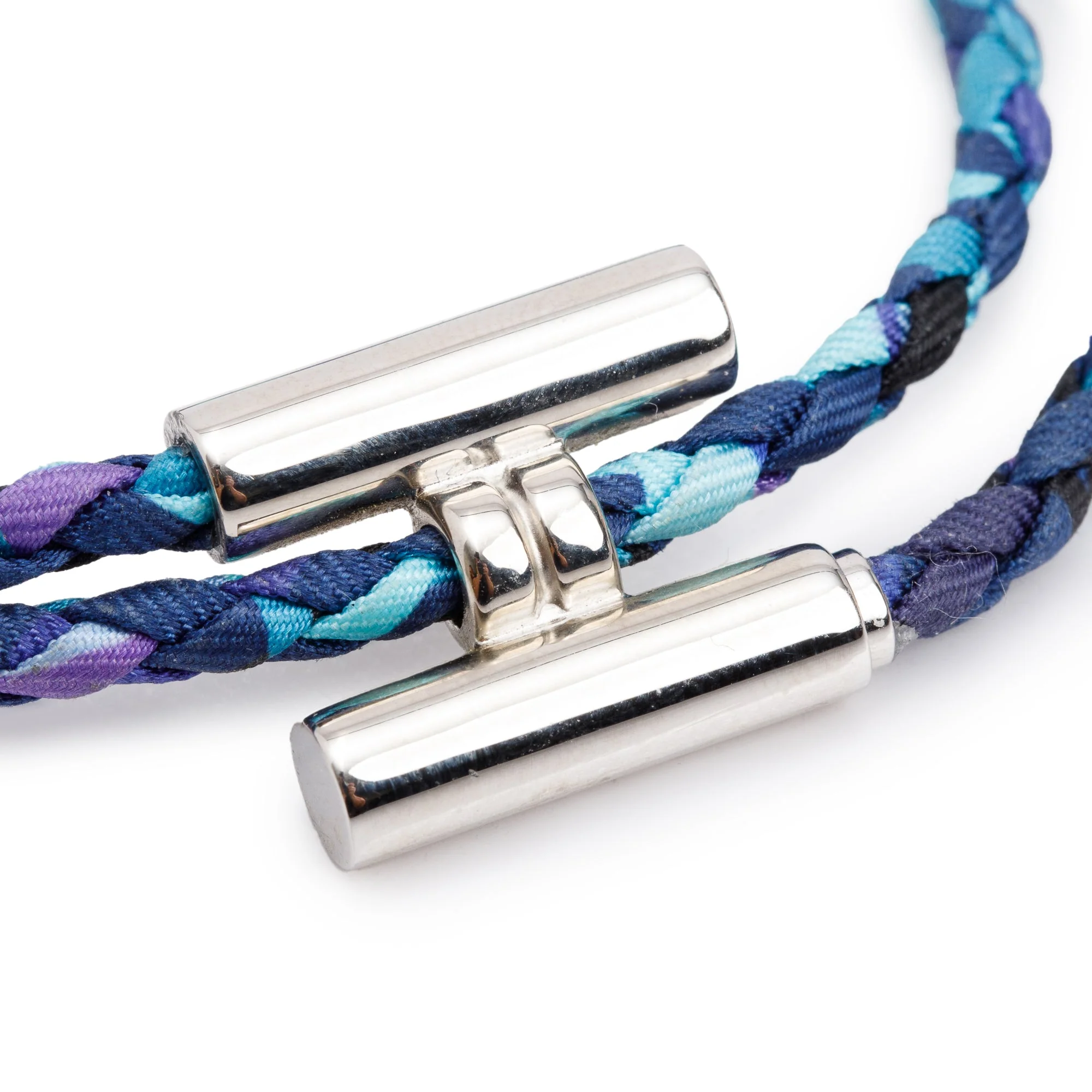 Hermes Palladium Plated Tournis Tresse Bracelet w/ Box - Image 3