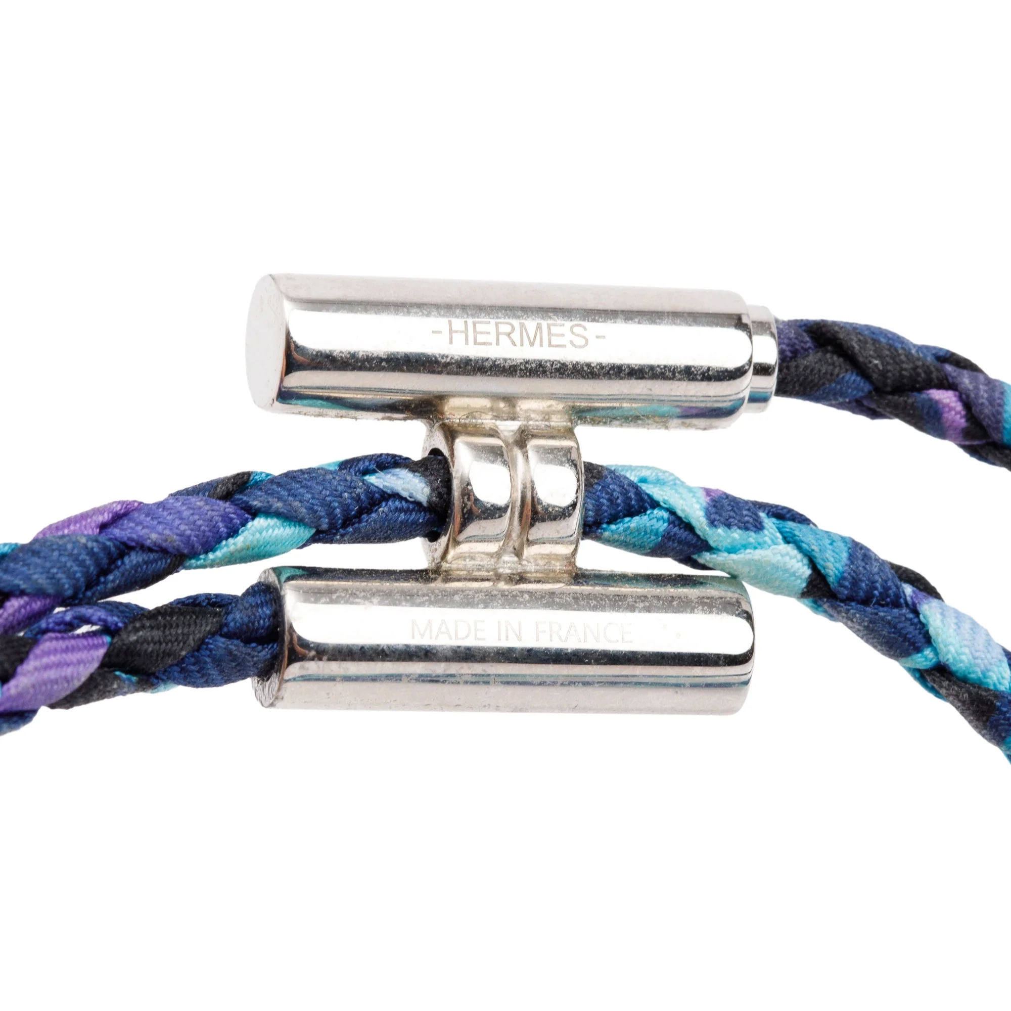 Hermes Palladium Plated Tournis Tresse Bracelet w/ Box - Image 4