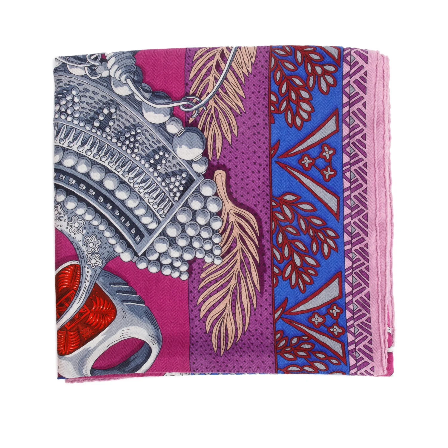 Hermes Purple/Multicolor 'Zenobie, Raine De Palmyre' Cashmere Silk Shawl 140 w/ Box