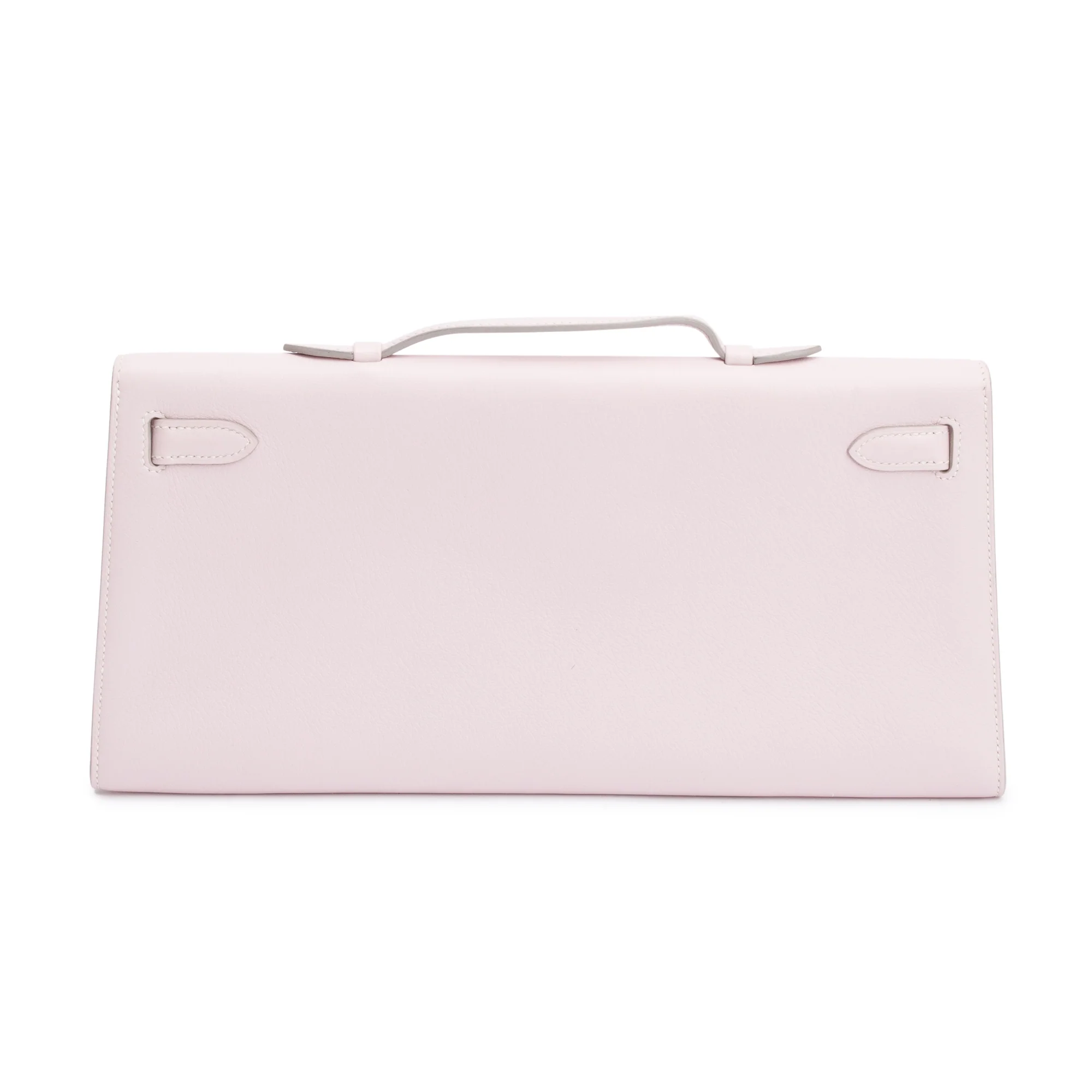 Hermes Rose Dragee Swift Leather Kelly Cut Clutch - Image 3