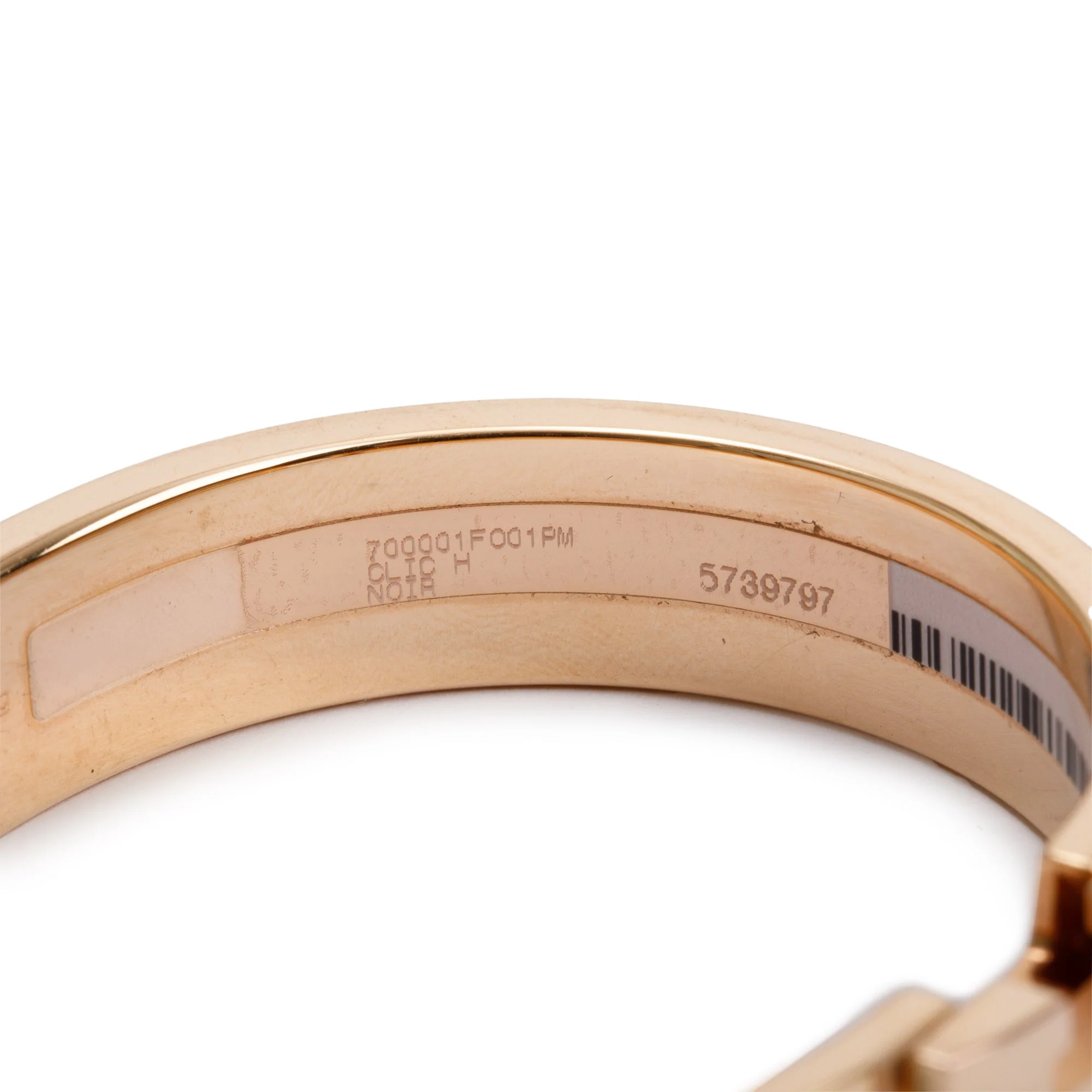 Hermes Rose Gold-Plated Black Enamel 12 MM Clic H Bracelet - Image 3