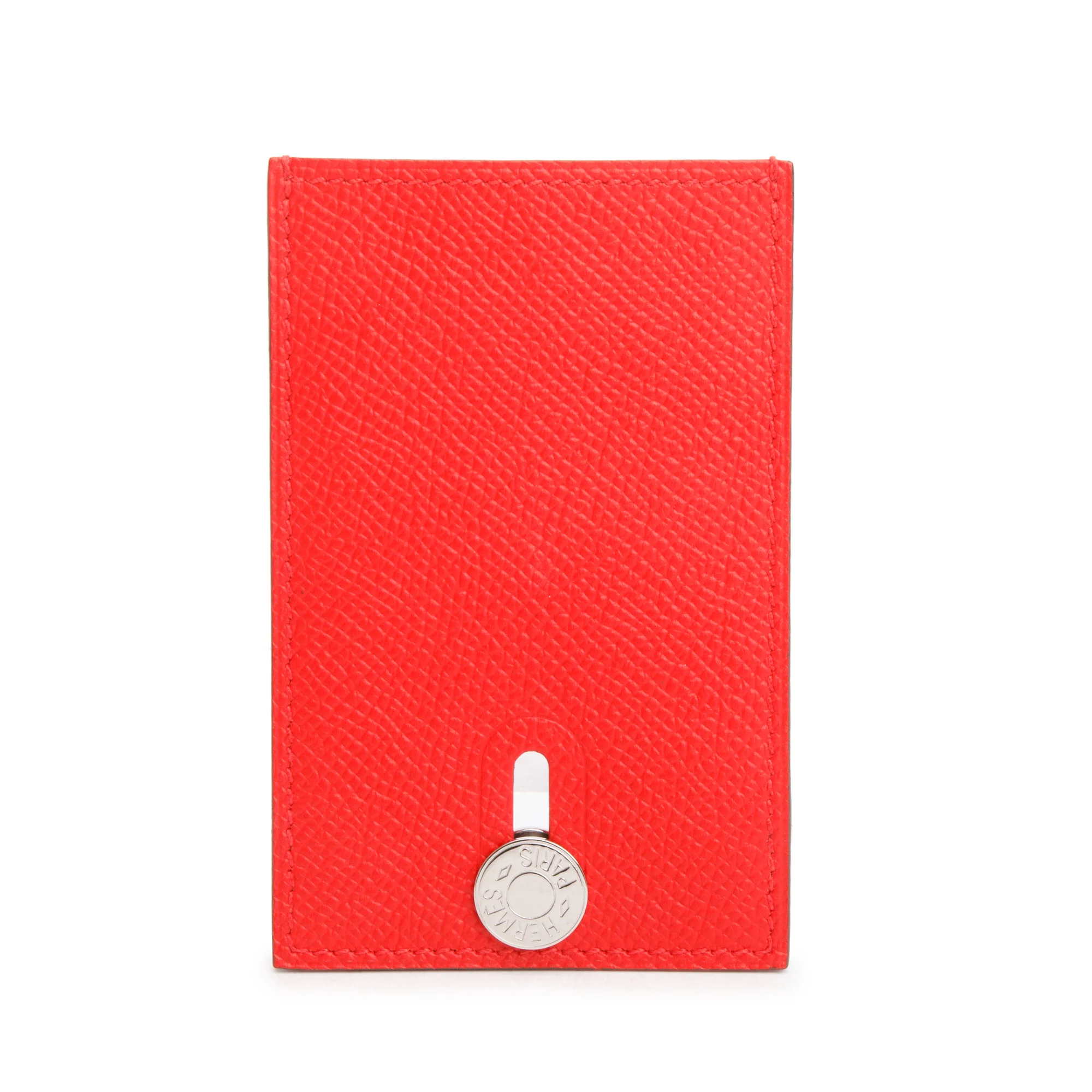 Hermes Rouge Epsom Leather Diabolo Card Holder w/ Box - Image 4