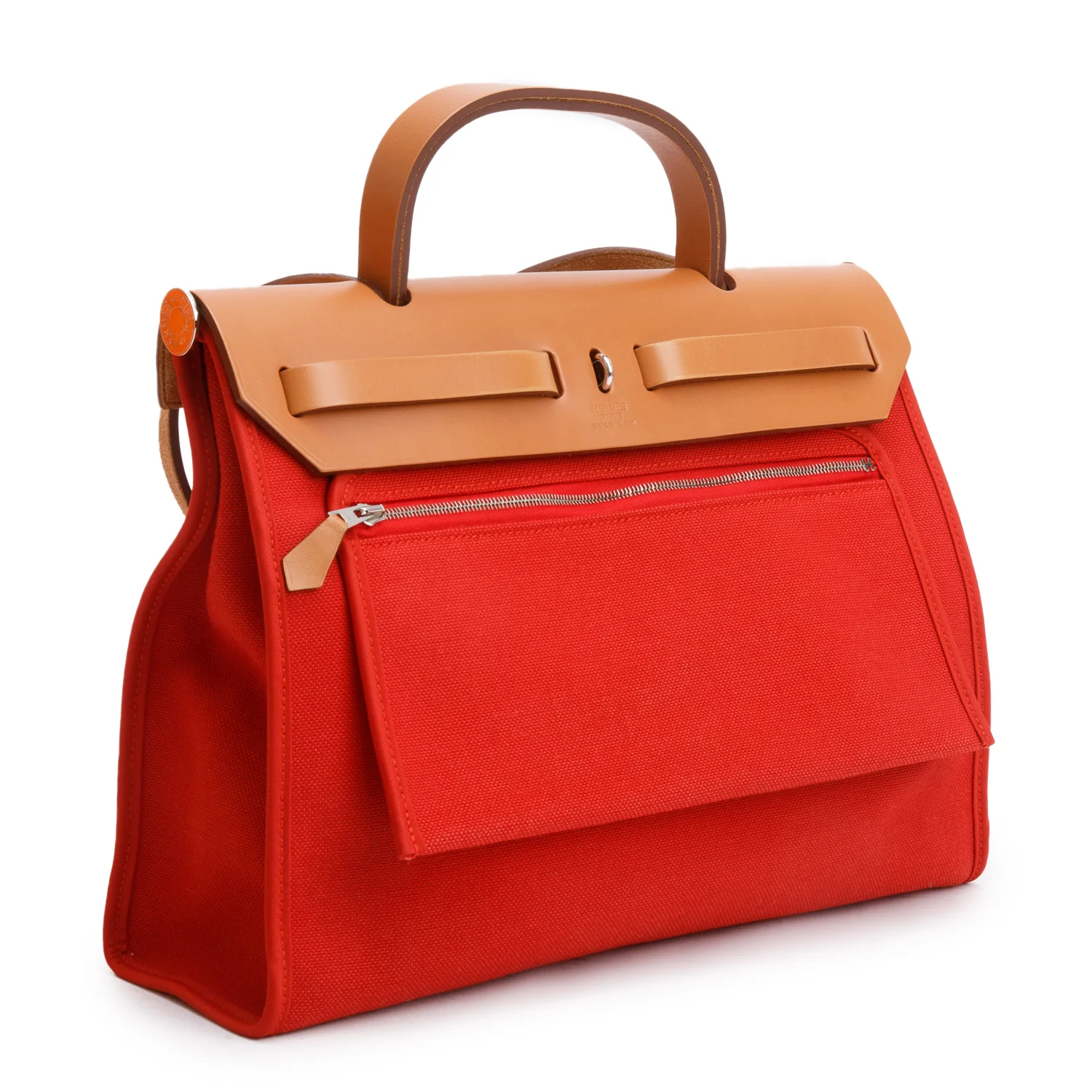 Hermes Rouge Garance Toile H Vache Hunter Herbag Zip 31 w/ Pouch - Image 6