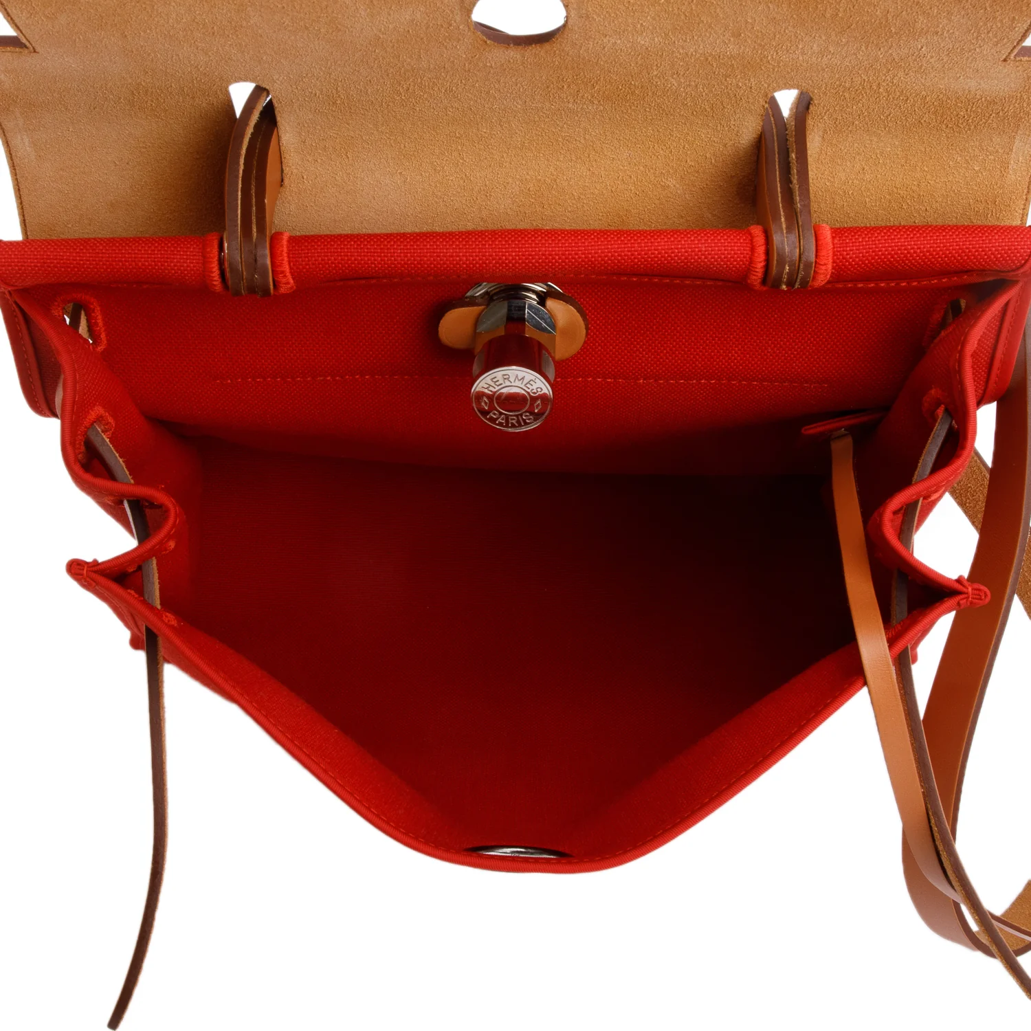Hermes Rouge Garance Toile H Vache Hunter Herbag Zip 31 w/ Pouch - Image 8