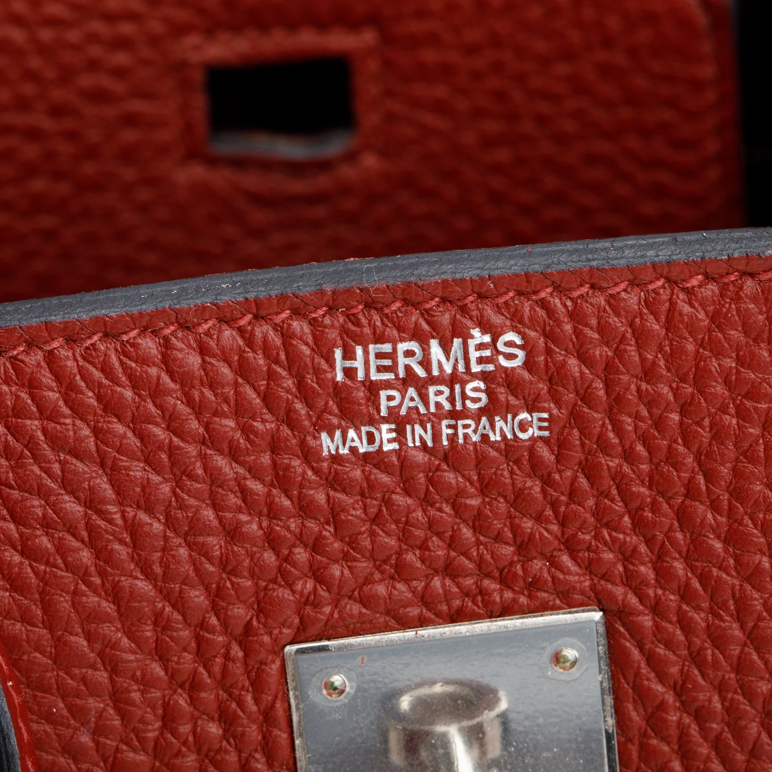 Hermes Rouge H Clemence Birkin 35 - Image 7