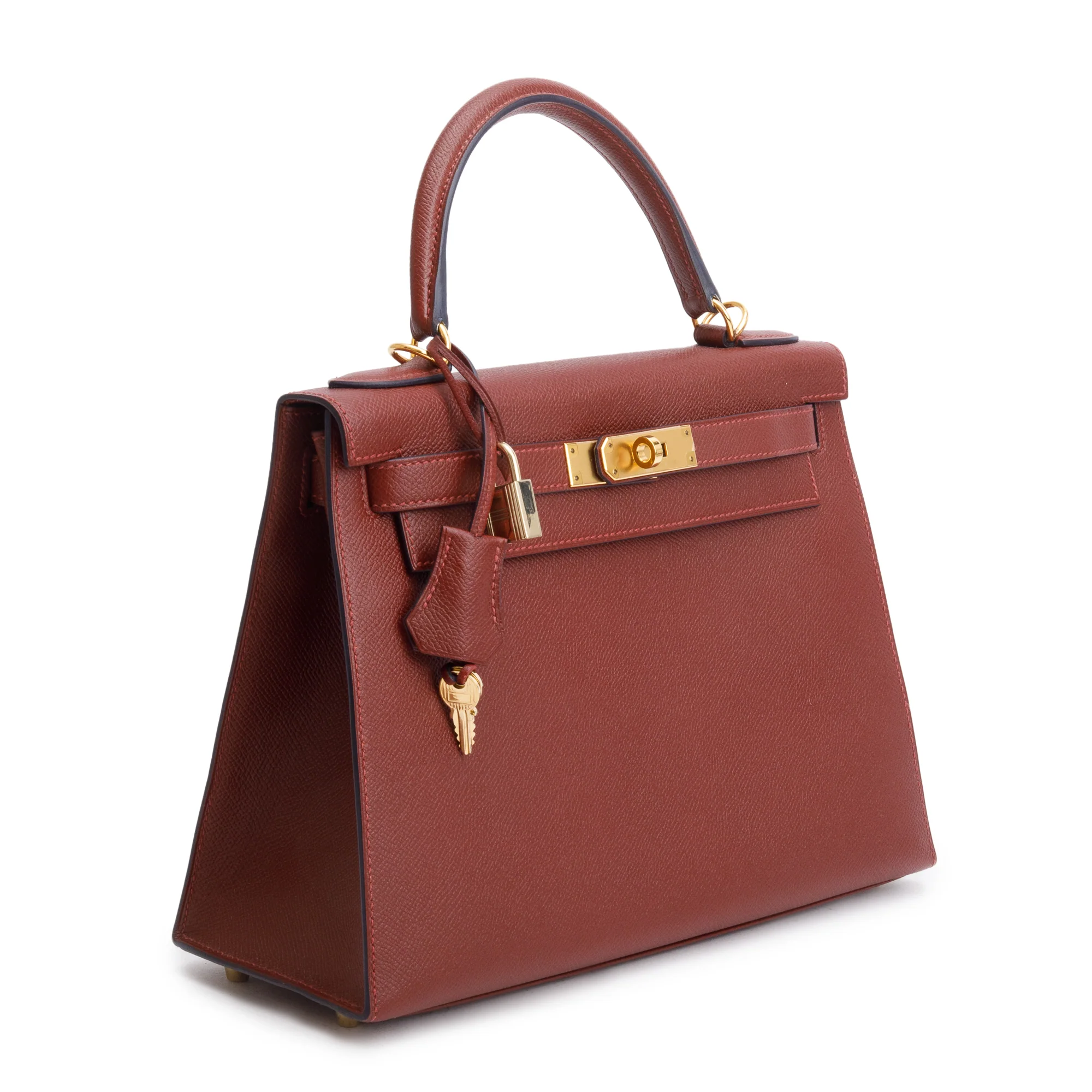 Hermes Rouge H Veau Epsom Kelly II Sellier 28 w/ Strap - Image 3