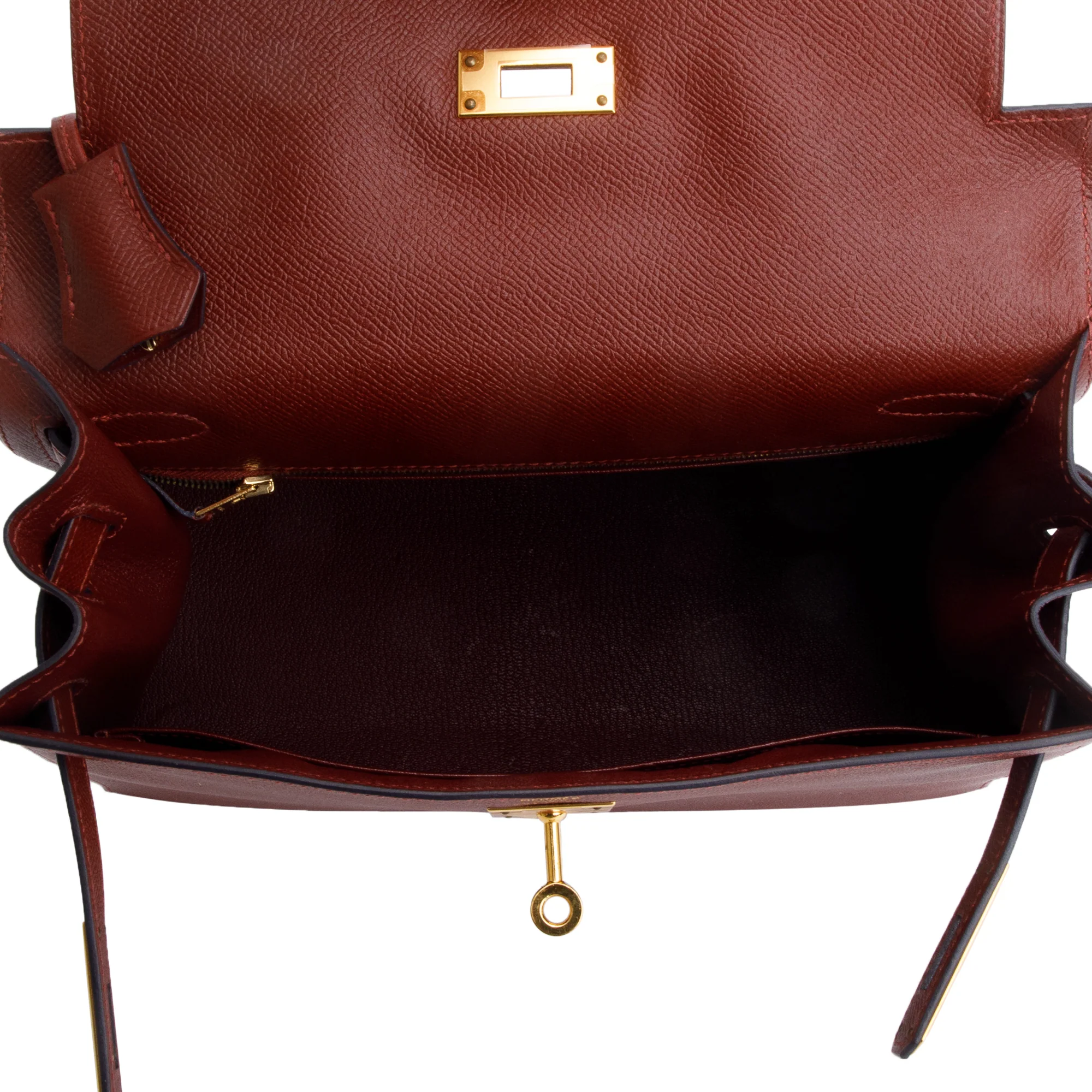 Hermes Rouge H Veau Epsom Kelly II Sellier 28 w/ Strap - Image 7