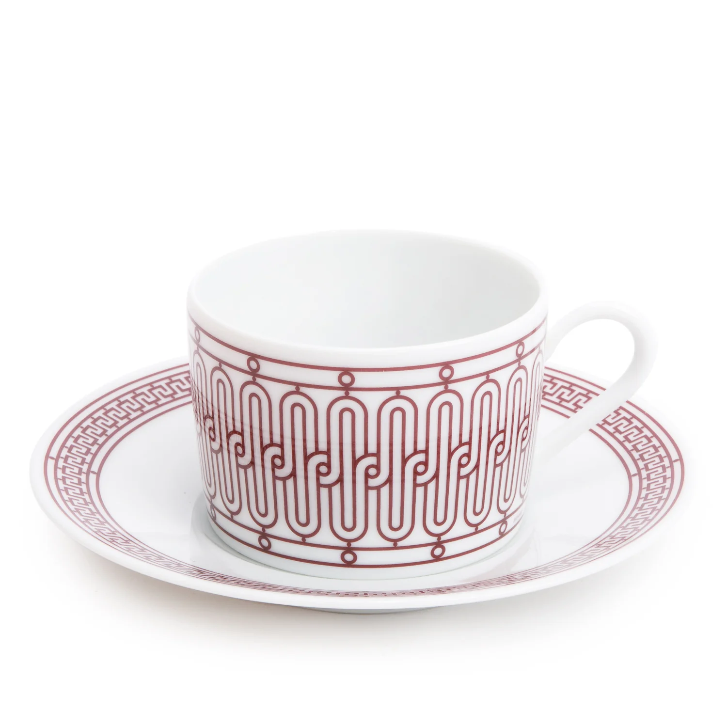 Hermes Rouge Tasse A The Et Soucoupe Porcelaine H Deco Set of 2 Tea Cup and Saucers w/ Box