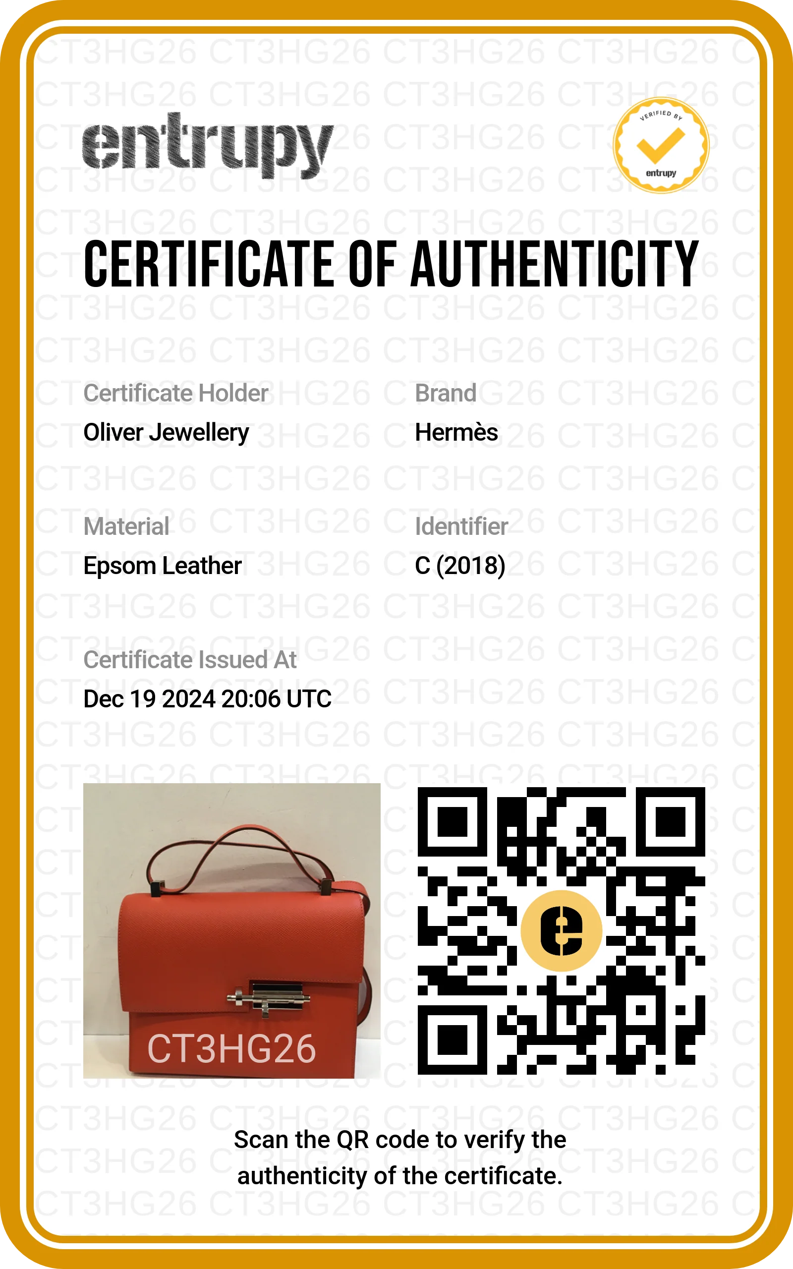 Hermes Rouge Tomate Epsom Leather Verrou 23 - Image 11
