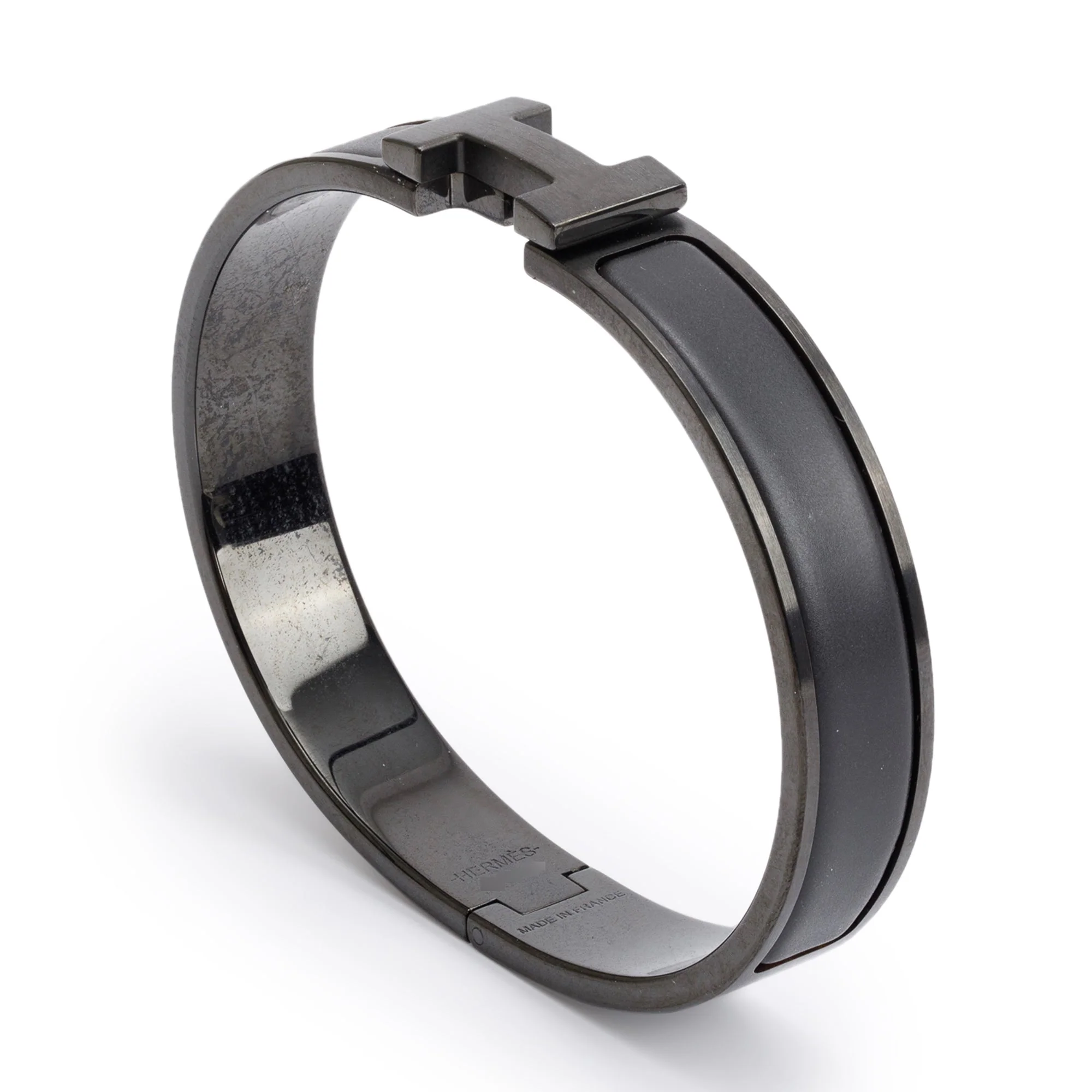 Hermes So Black Enamel 12 MM Clic HH Bracelet w/ Box - Image 4