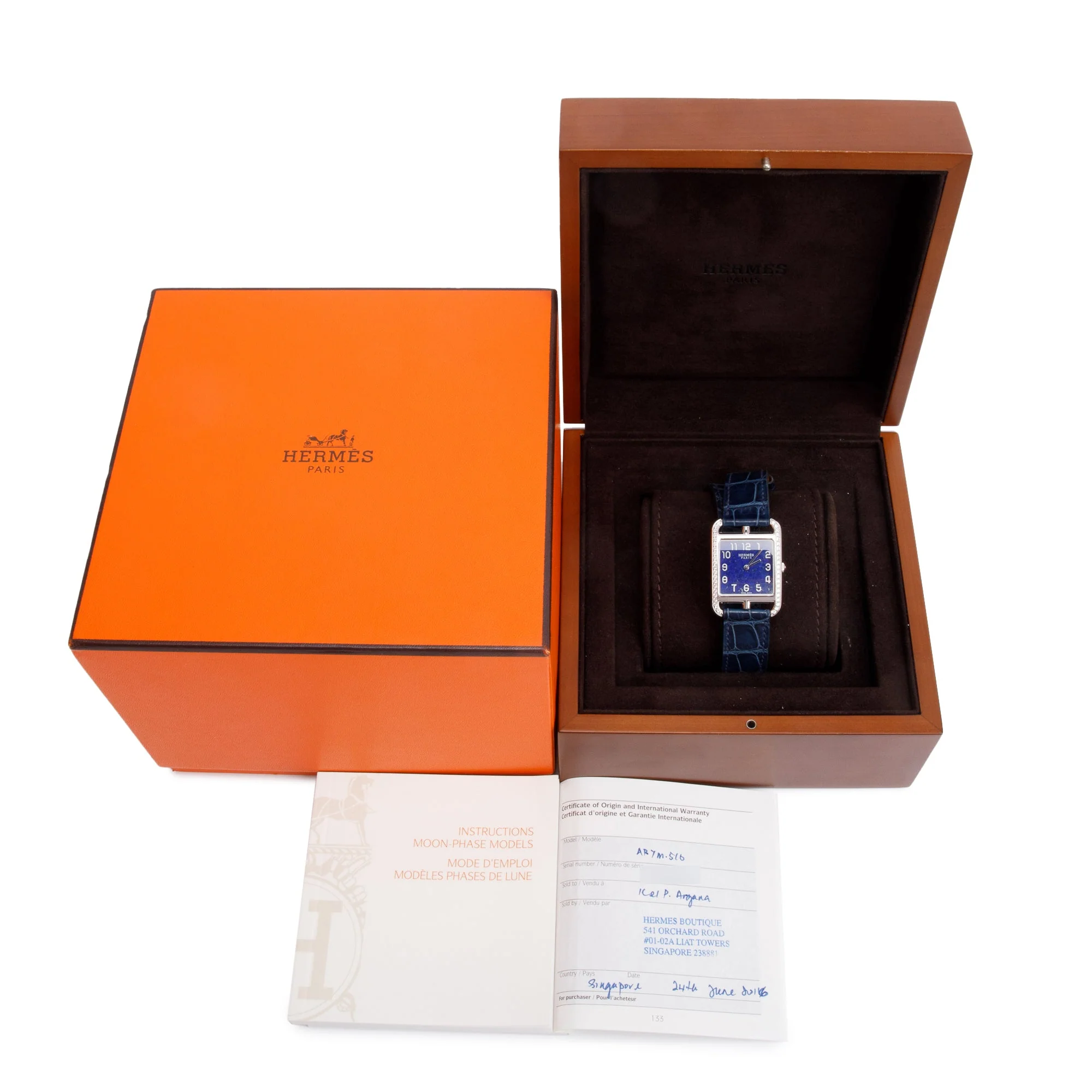 Hermes Stainless Steel Diamond Bezel Cape Cod 29 MM Double Tour Watch w/ Box & Papers - Image 2