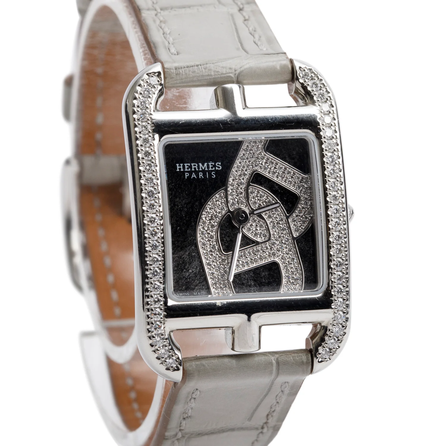 Hermes Stainless Steel Diamond Bezel Cape Cod Chaine d'Ancre Joaillier Quartz Watch, Small Model - Image 2
