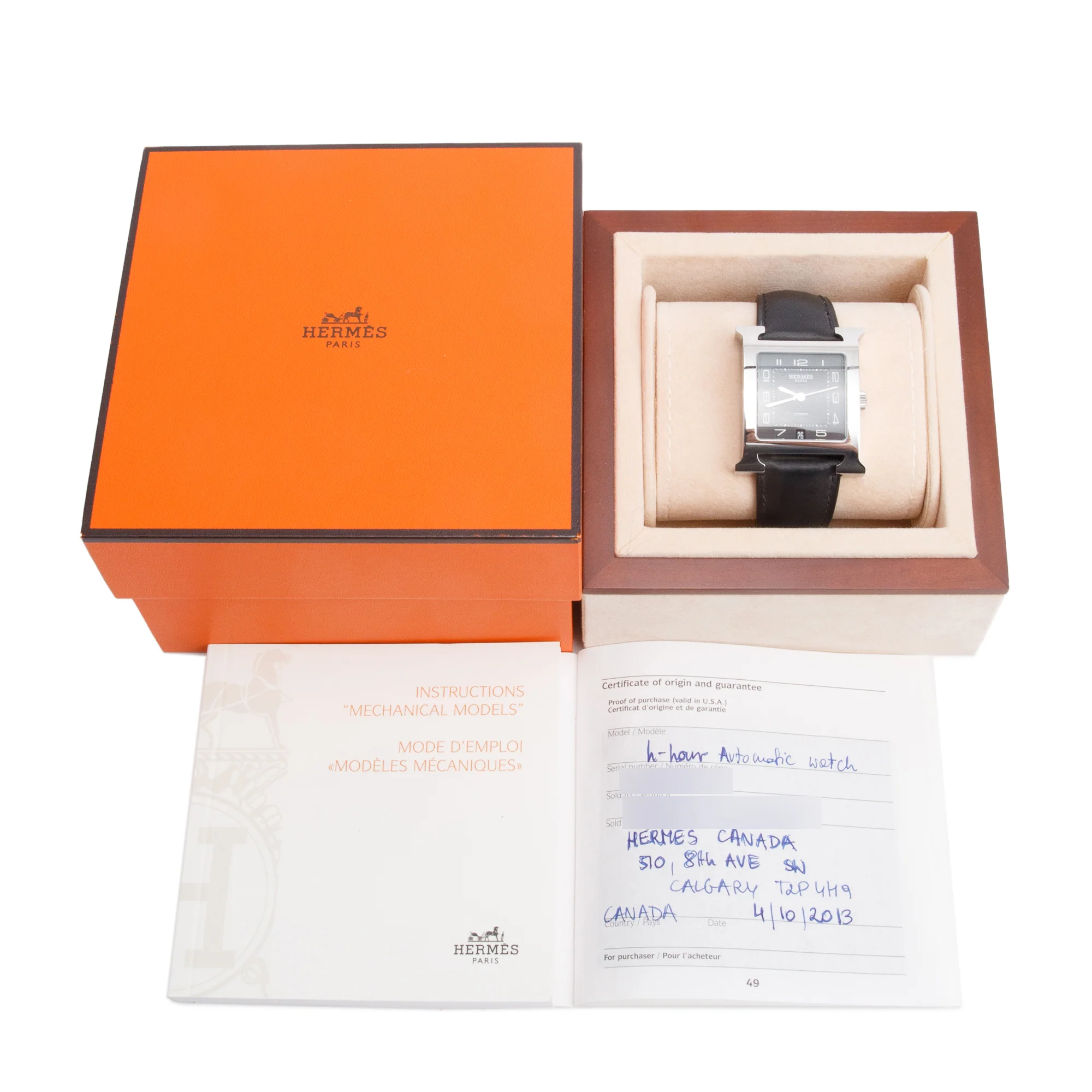 Hermes Stainless Steel Heure H 32 MM Automatic Watch w/ Box & Papers - Image 2