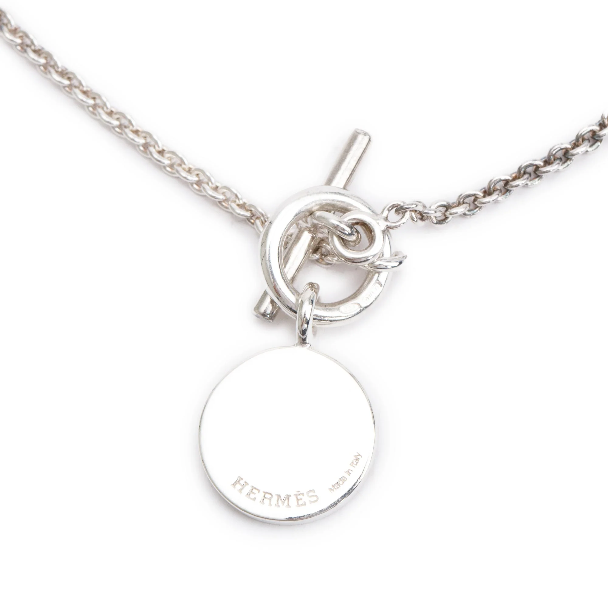 Hermes Sterling Silver Amulettes Hermes Ex-Libris Pendant Necklace - Image 3