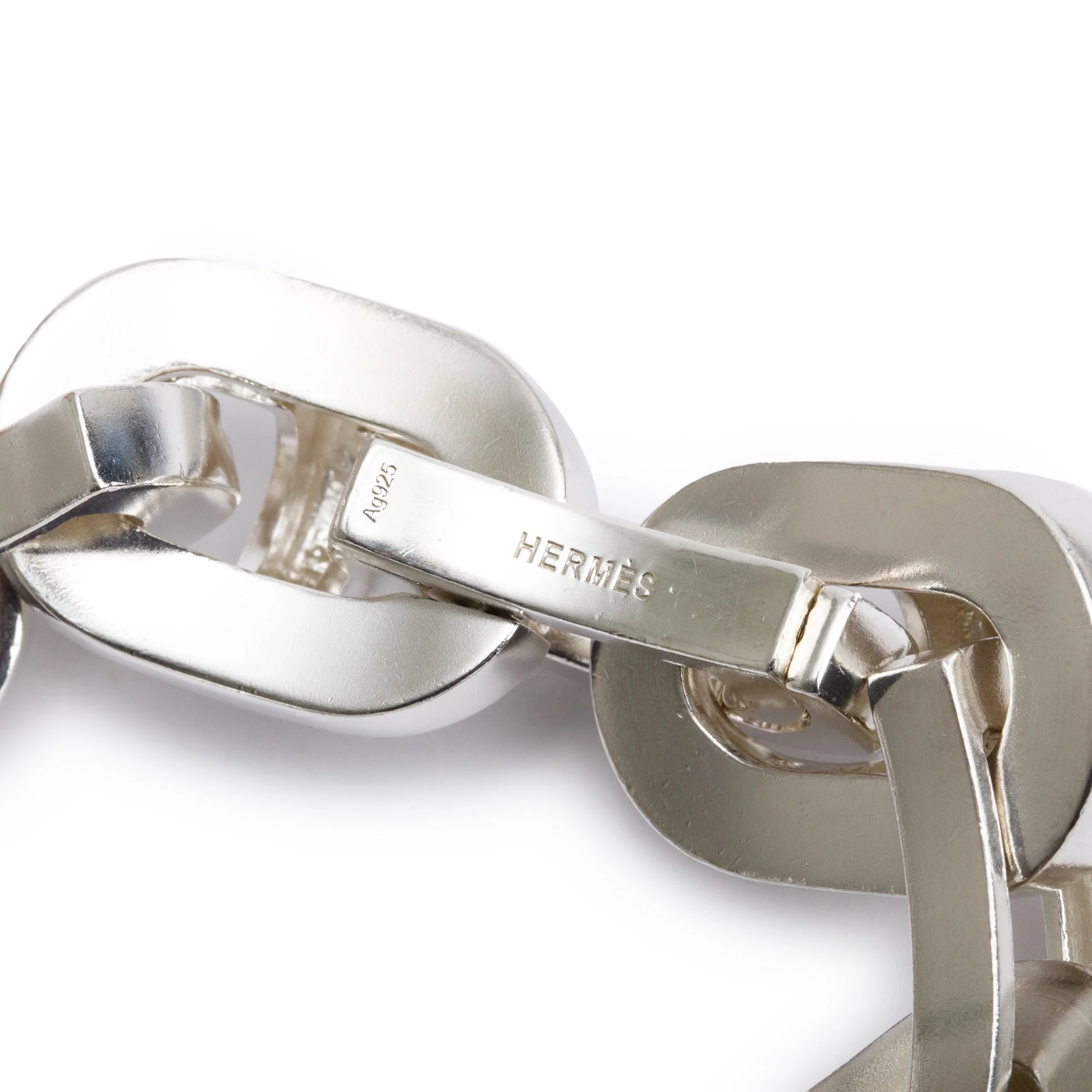 Hermes Sterling Silver Largo Link Bracelet w/ Box - Image 3