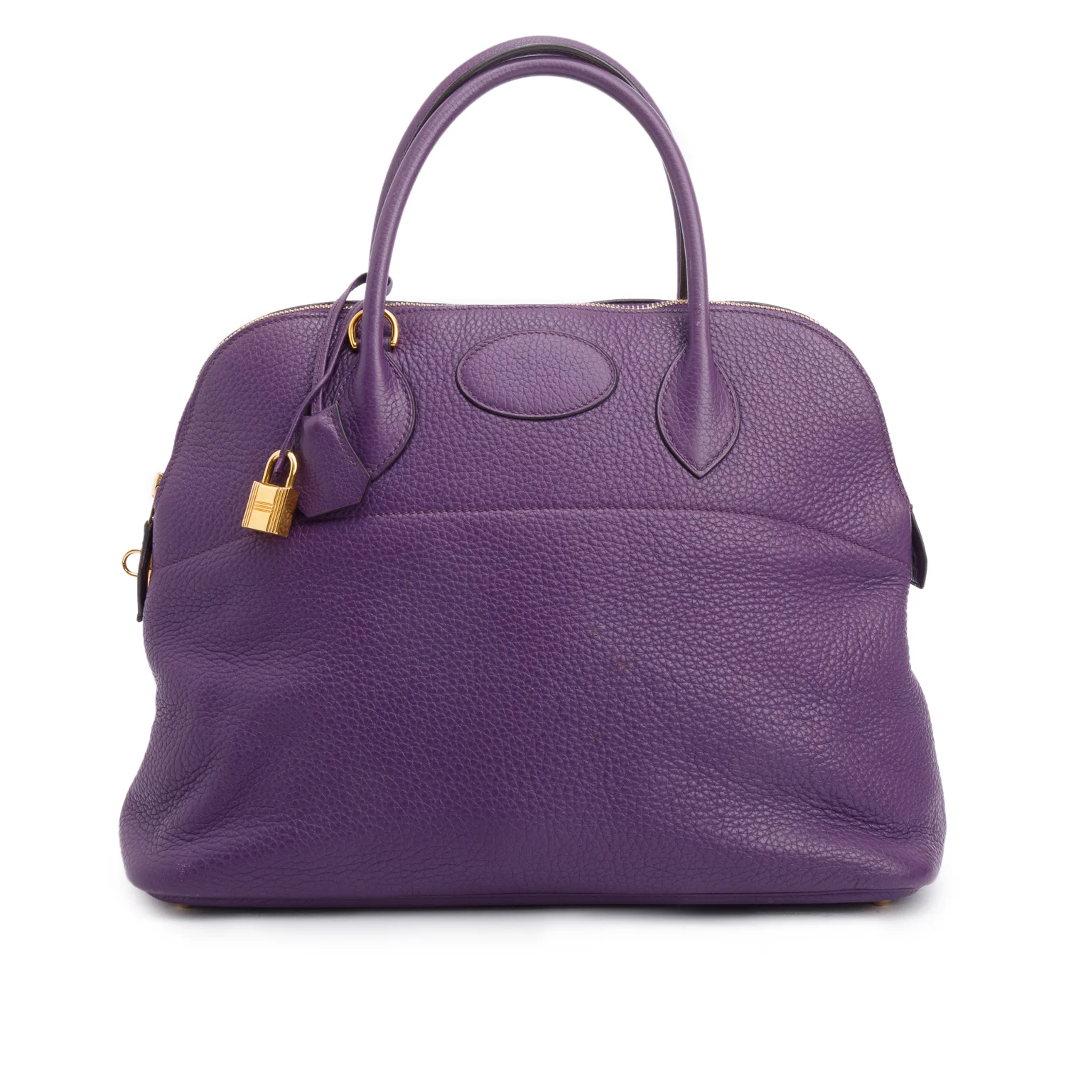 Hermes Ultraviolet Clemence Leather Bolide 35 w/ Strap - Image 3