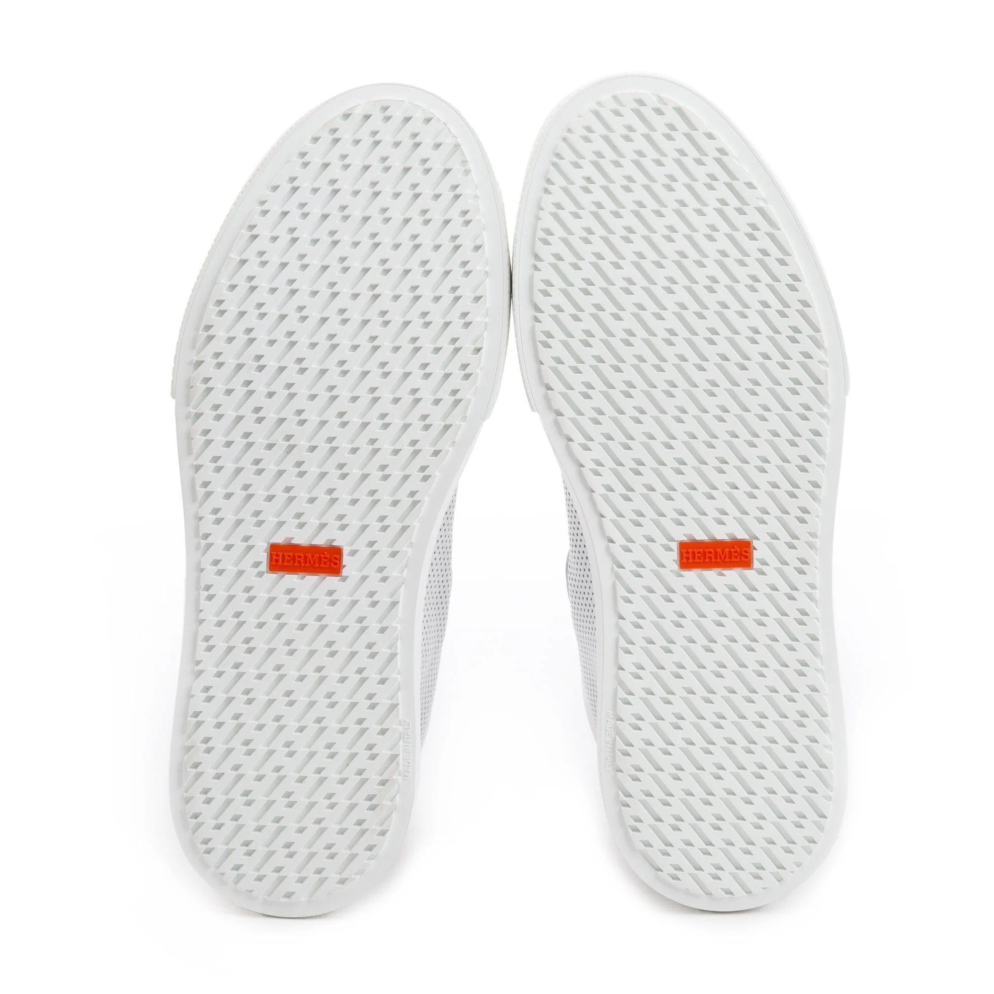 Hermes Veau Blanc Rubber Palladium Plated Kelly Buckle Daydream Sneakers, Size 40 w/ Box - Image 7