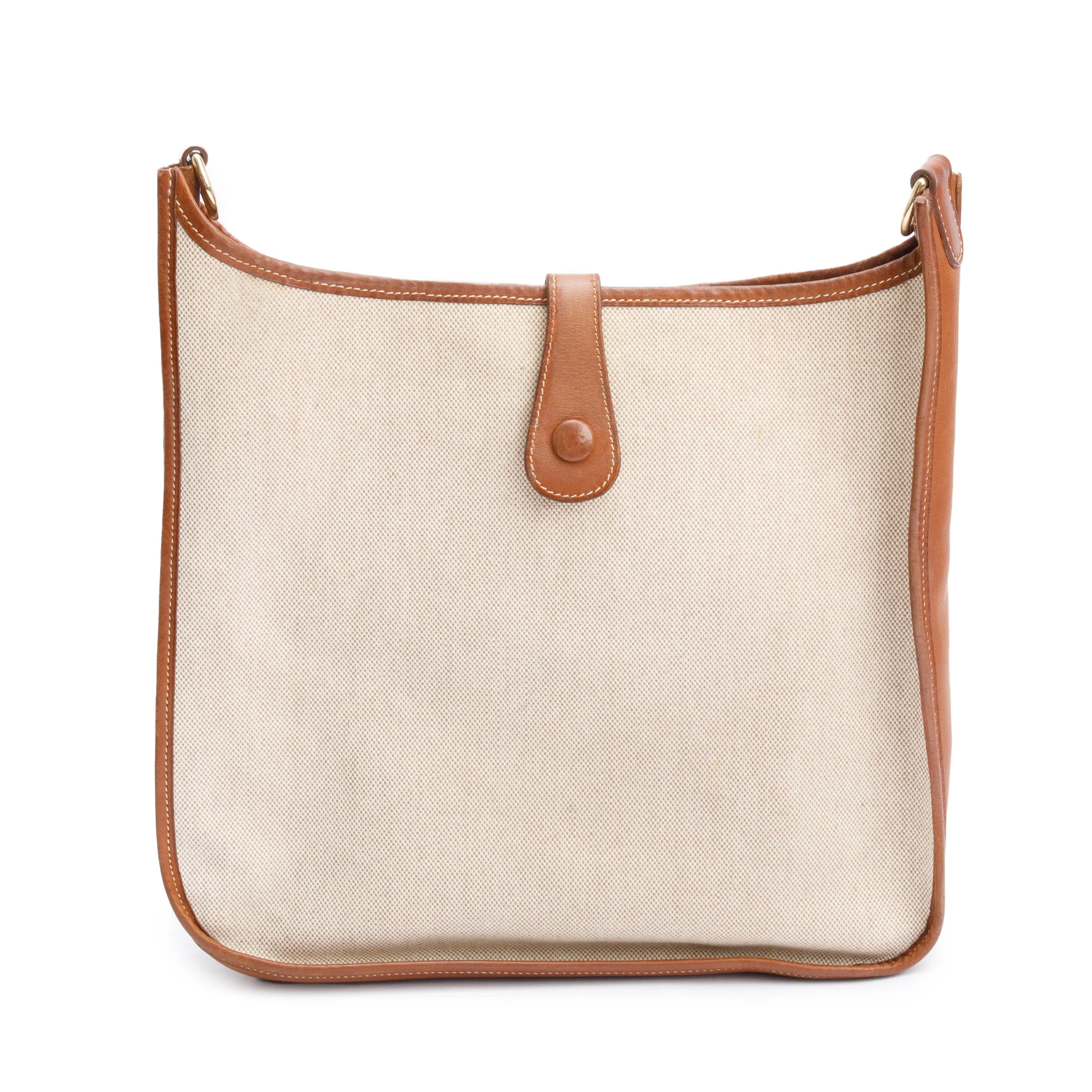 Hermes Vintage Natural Fauve Toile Barenia Evelyne I GM - Image 5