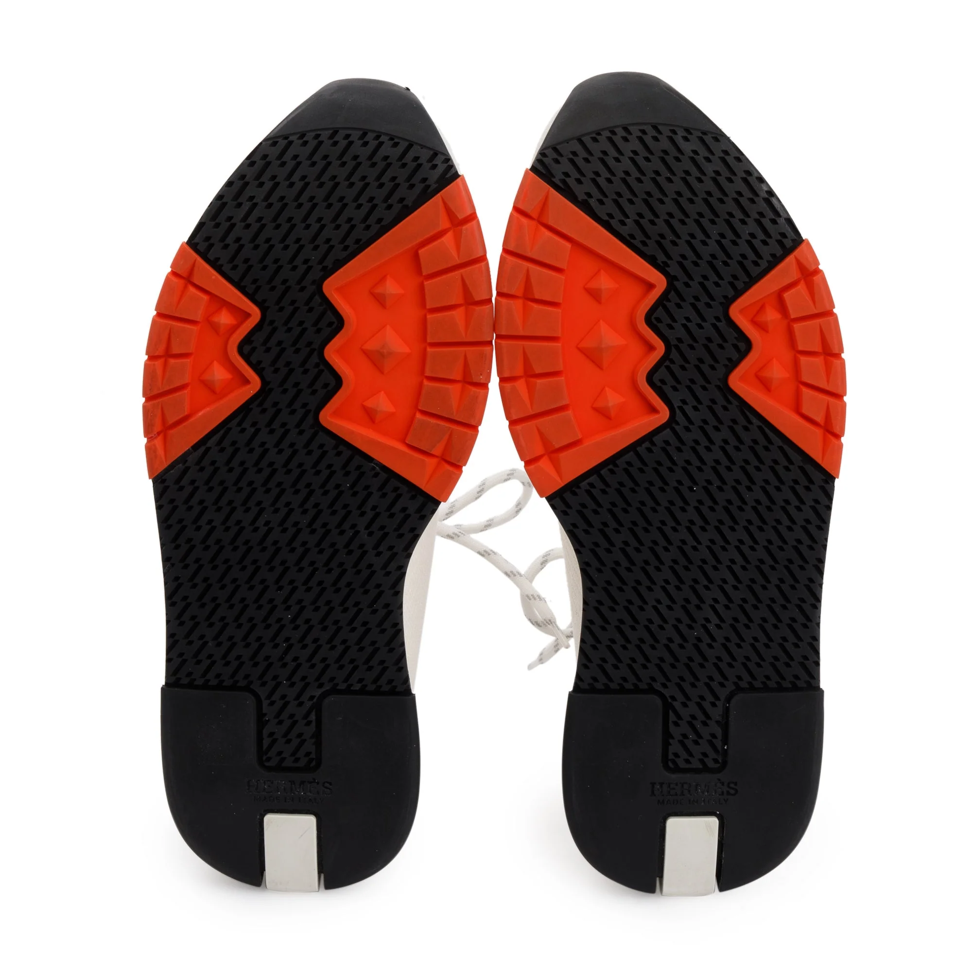 Hermes White Knit Suede Addict Sneakers, Size 42 - Image 6