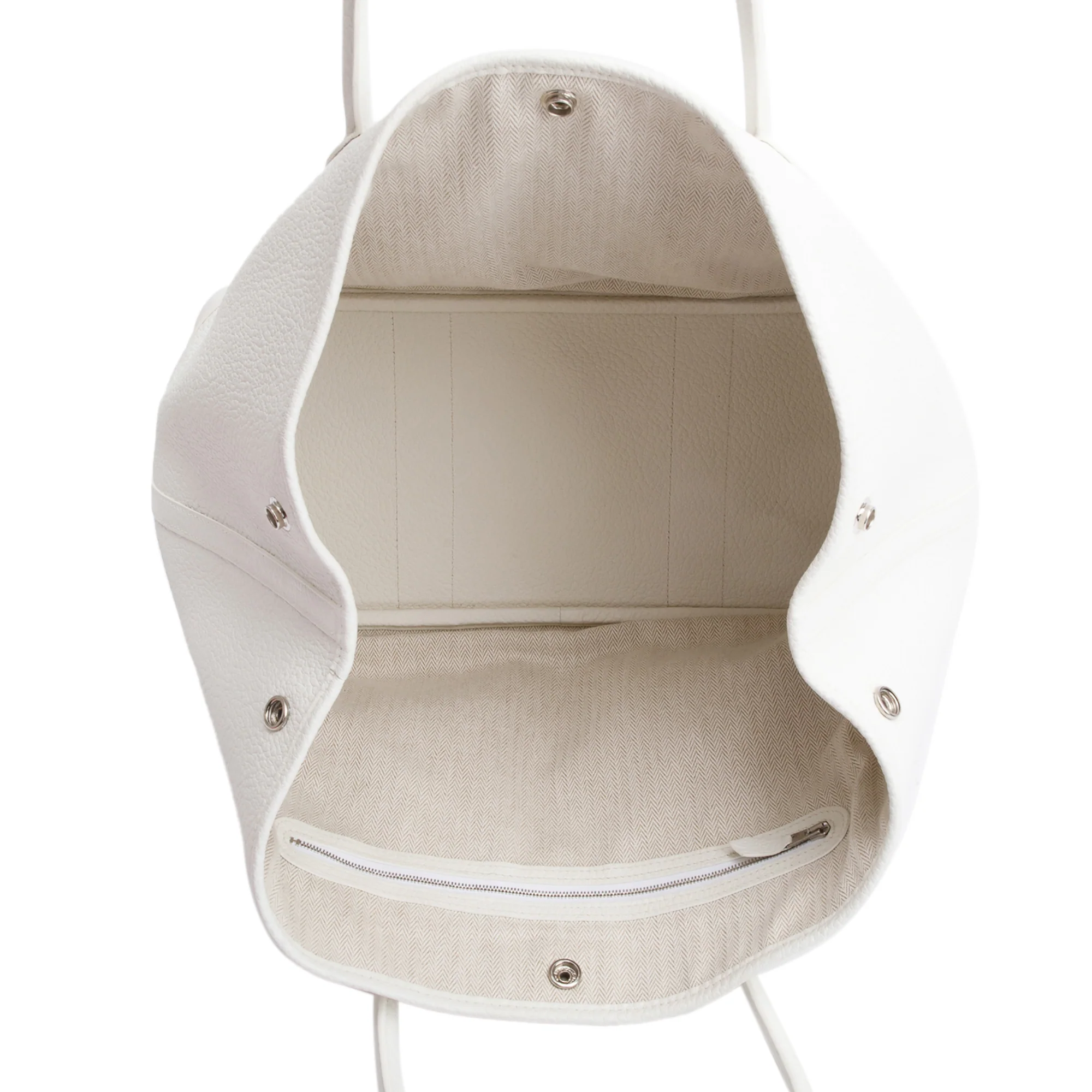 Hermes White Negonda Leather Garden Party 36 - Image 6