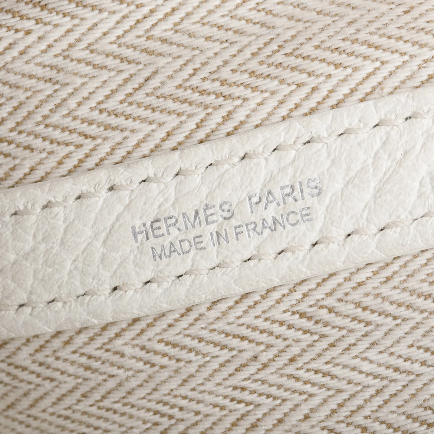 Hermes White Negonda Leather Garden Party 36 - Image 7