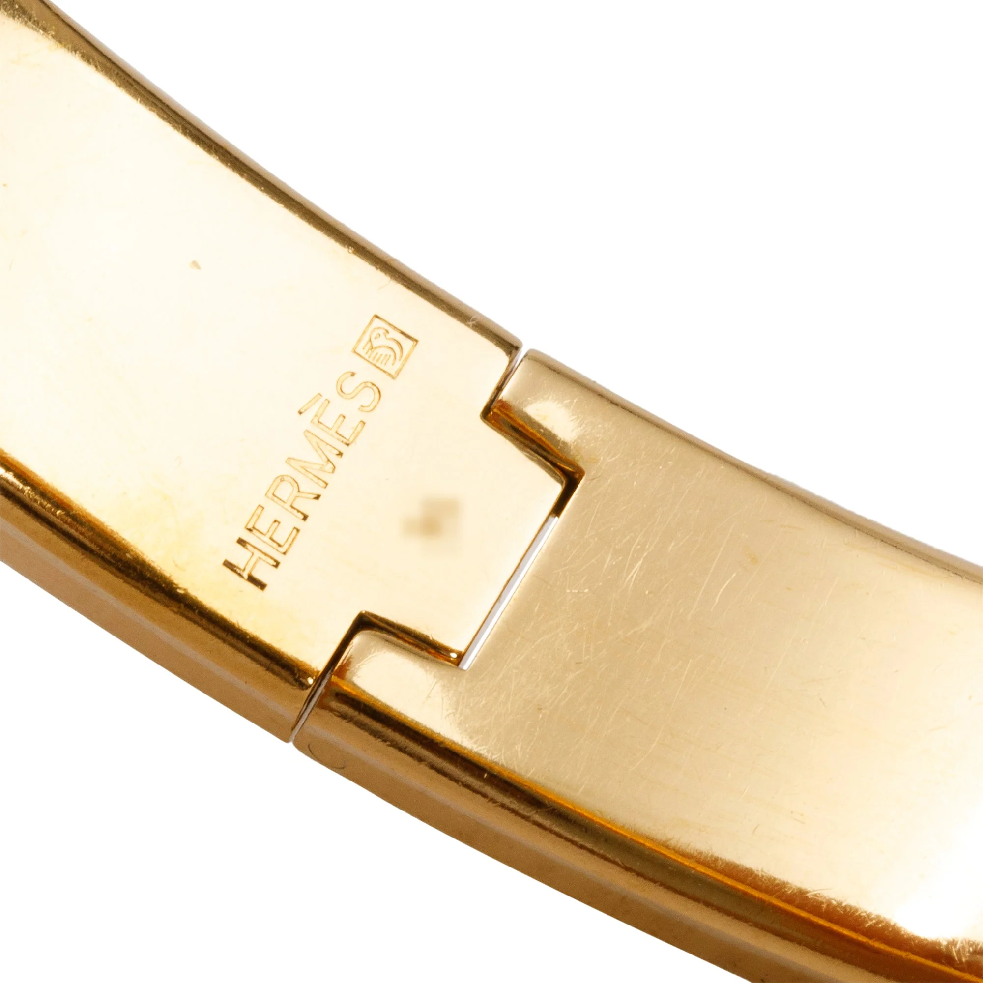 Hermes Yellow Gold-Plated Black Enamel 12 MM Clic H Bracelet - Image 3