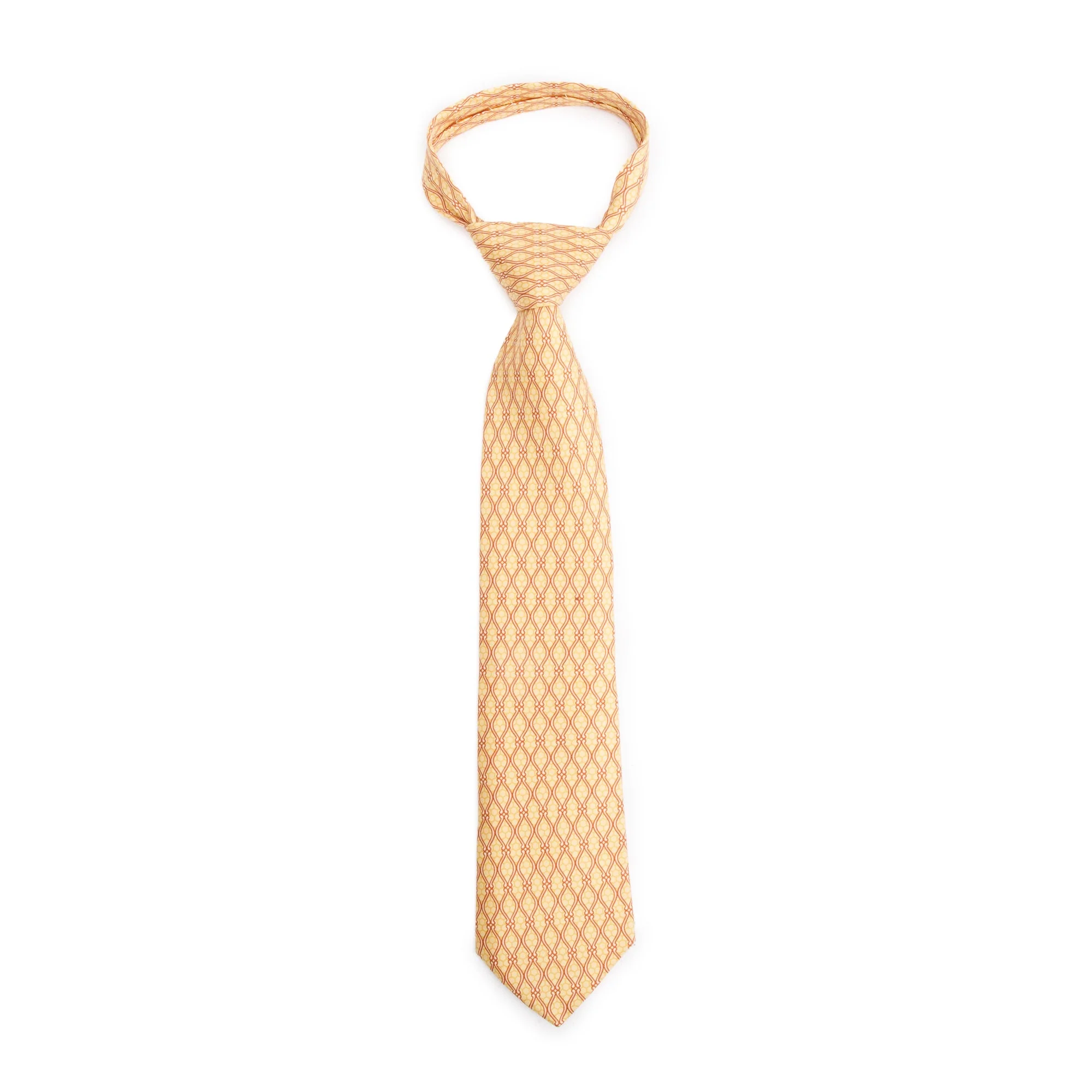 Hermes Yellow/Orange 5012 EA Printed Silk Tie w/ Box - Image 7