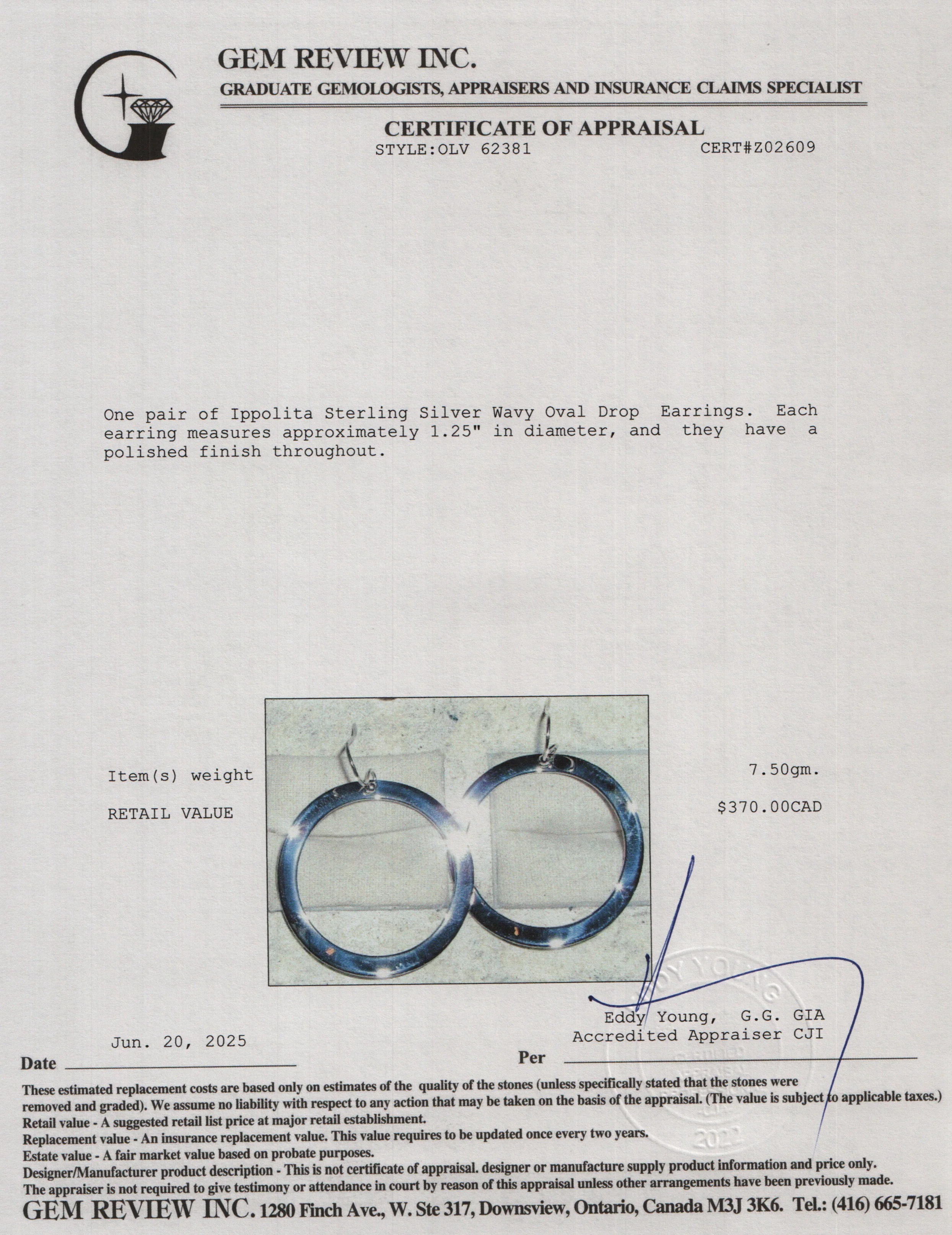 Ippolita Sterling Silver Wavy Oval Drop Earrings - Image 4