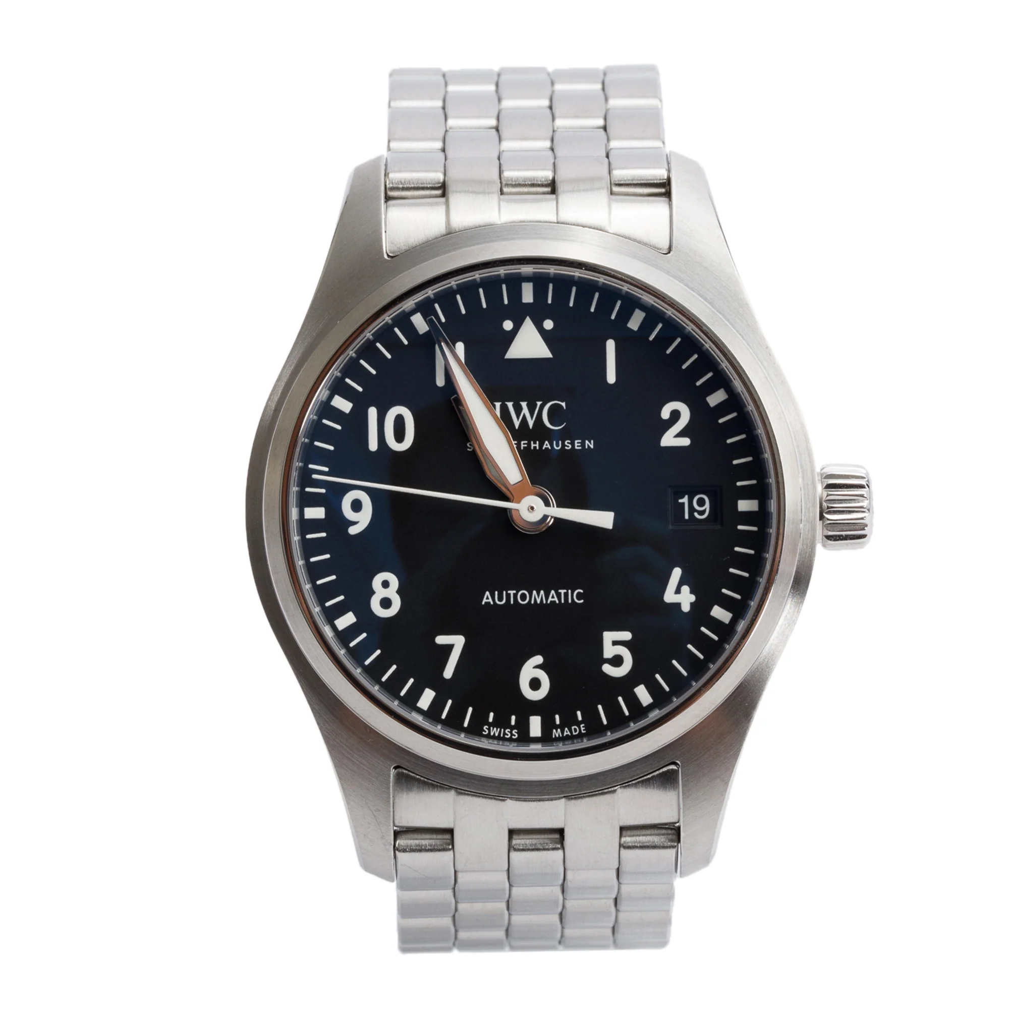 IWC 2025 Stainless Steel Pilot's 36 MM Automatic Watch Black Dial IW324010 w/ Box & Papers