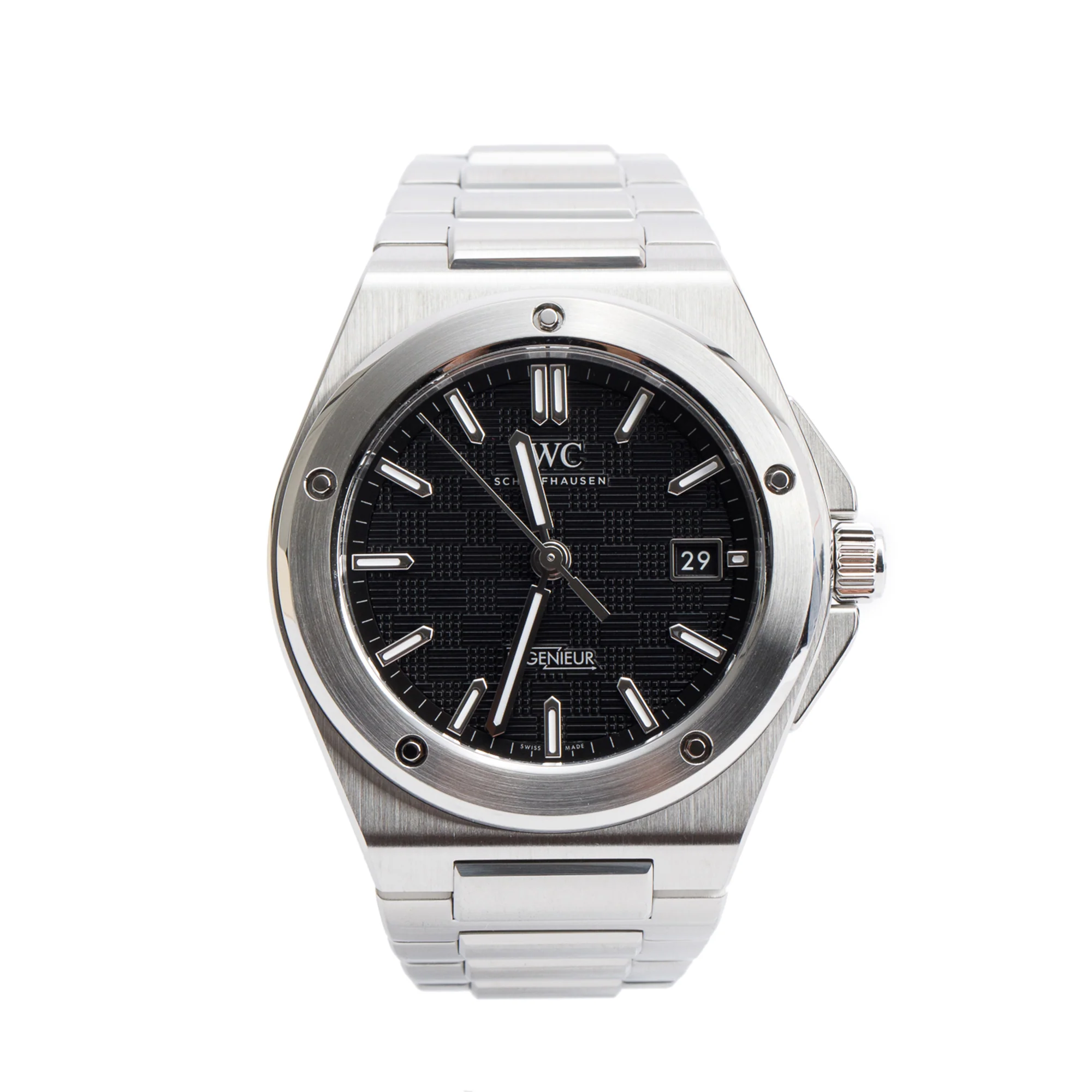 IWC Stainless Steel Ingenieur 40 MM Automatic Watch Black Dial 3289 w/ Box