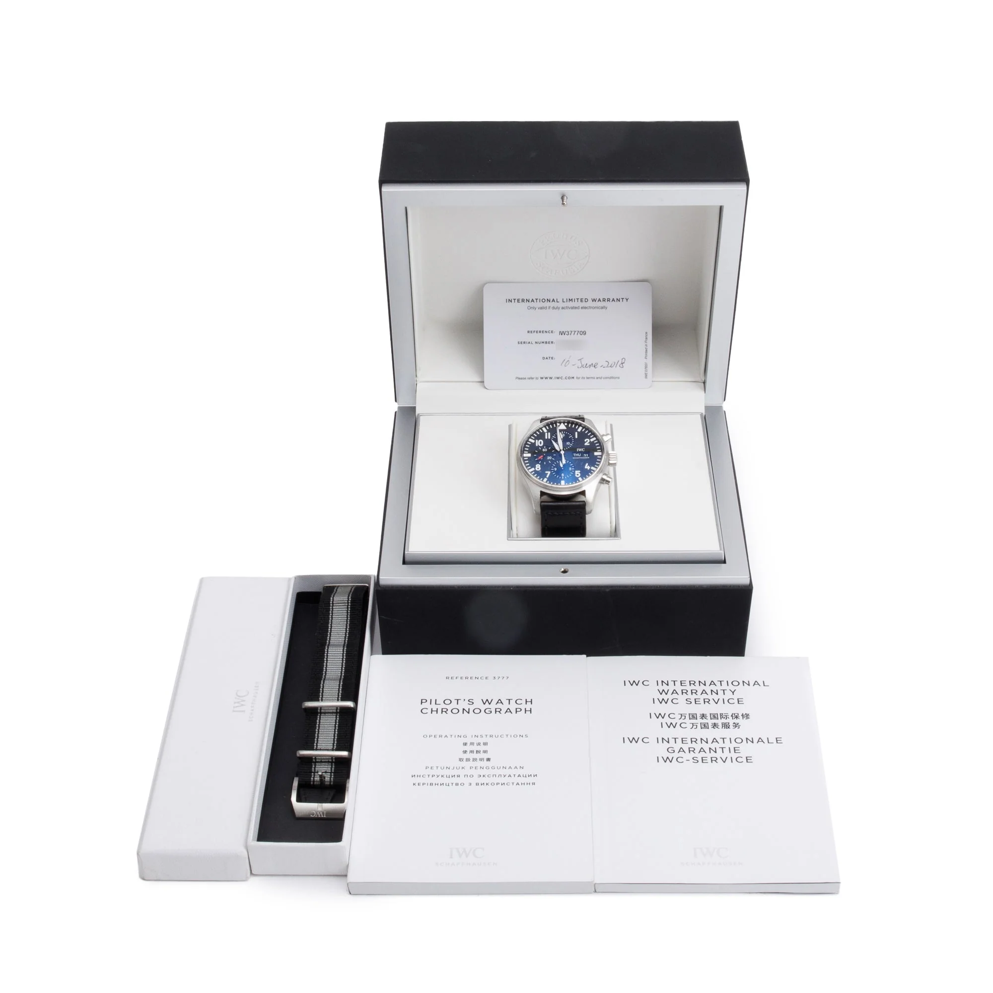IWC Stainless Steel Pilot Chronograph 43 MM Automatic Watch IW377709 w/ Box & Papers - Image 2