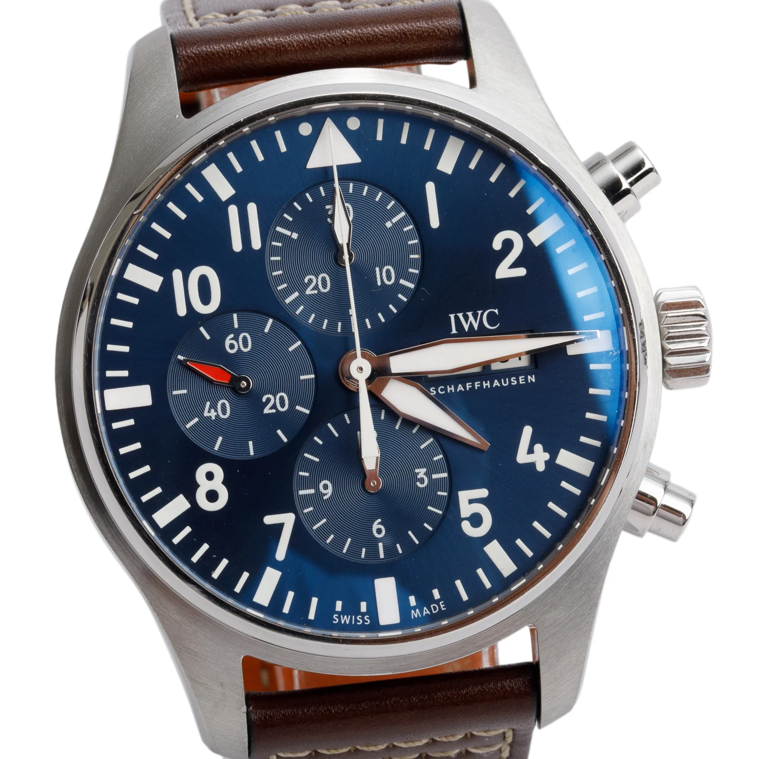 IWC Stainless Steel Pilot's Edition "Le Petit Prince" 43 MM Automatic Chronograph Watch Blue Dial IW377714 w/ Box & Papers - Image 2