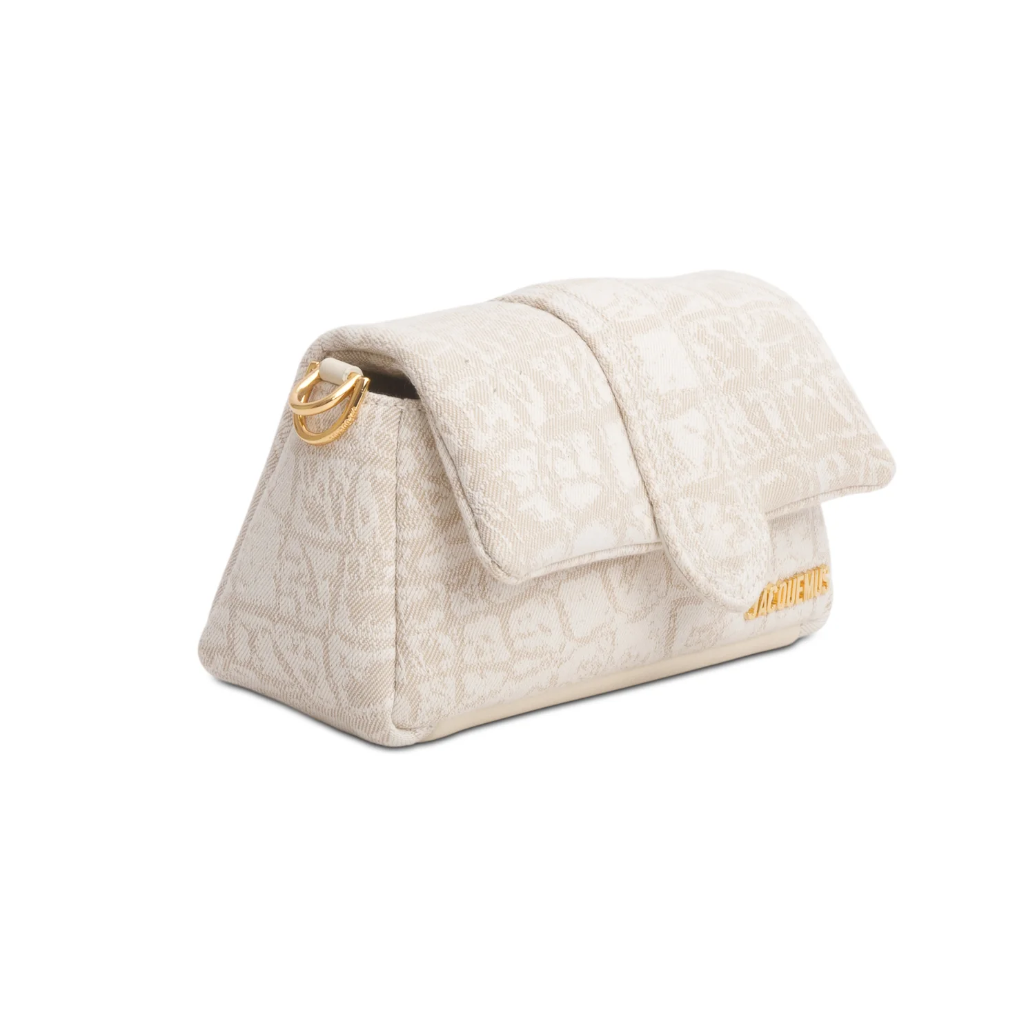 Jacquemus Beige Jacquared Denim La Croisiere Mini Puffed Flap Bag w/ Straps - Image 4