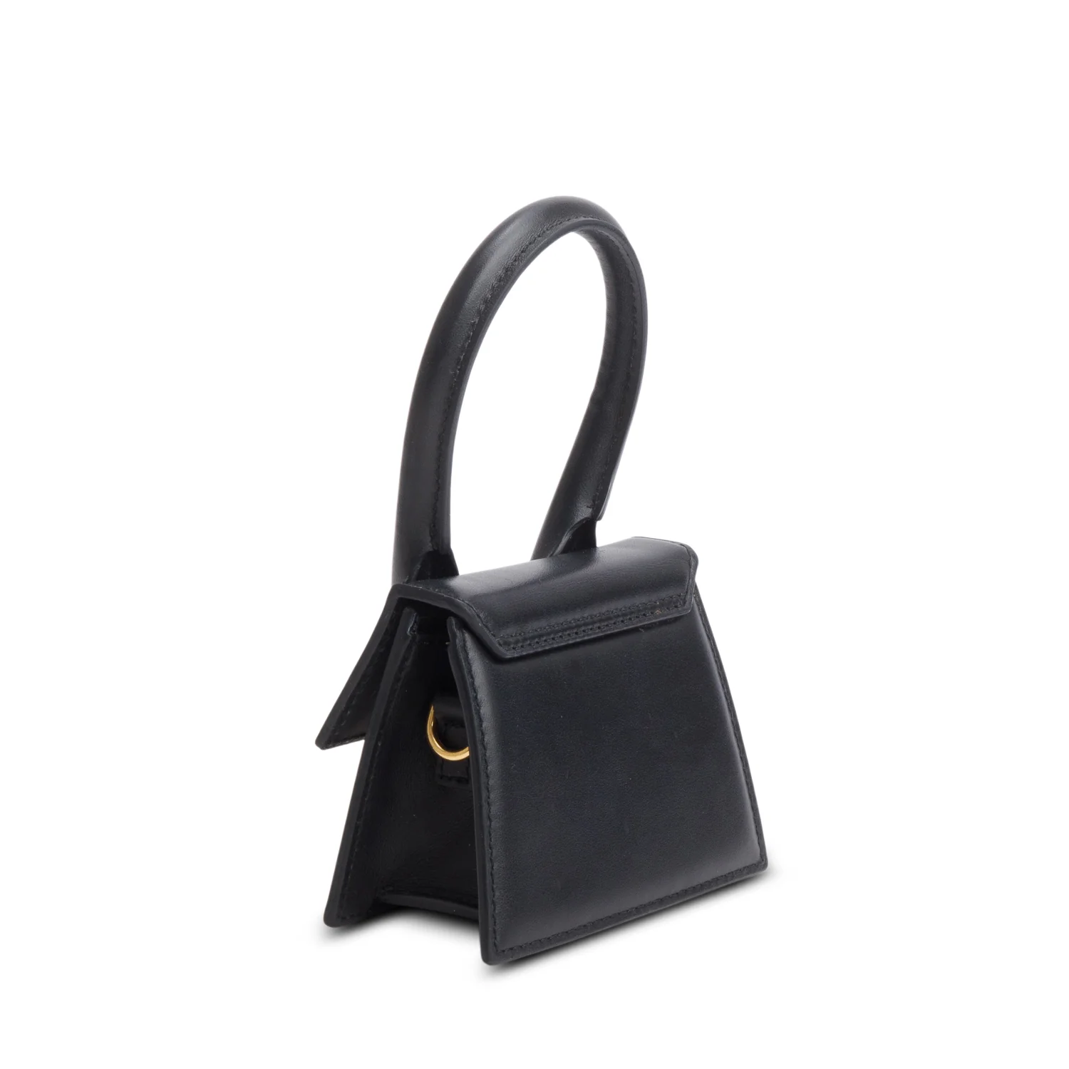 Jacquemus Black Calfskin Leather Mini Signature Le Chiquito Handle Bag w/ Strap - Image 6
