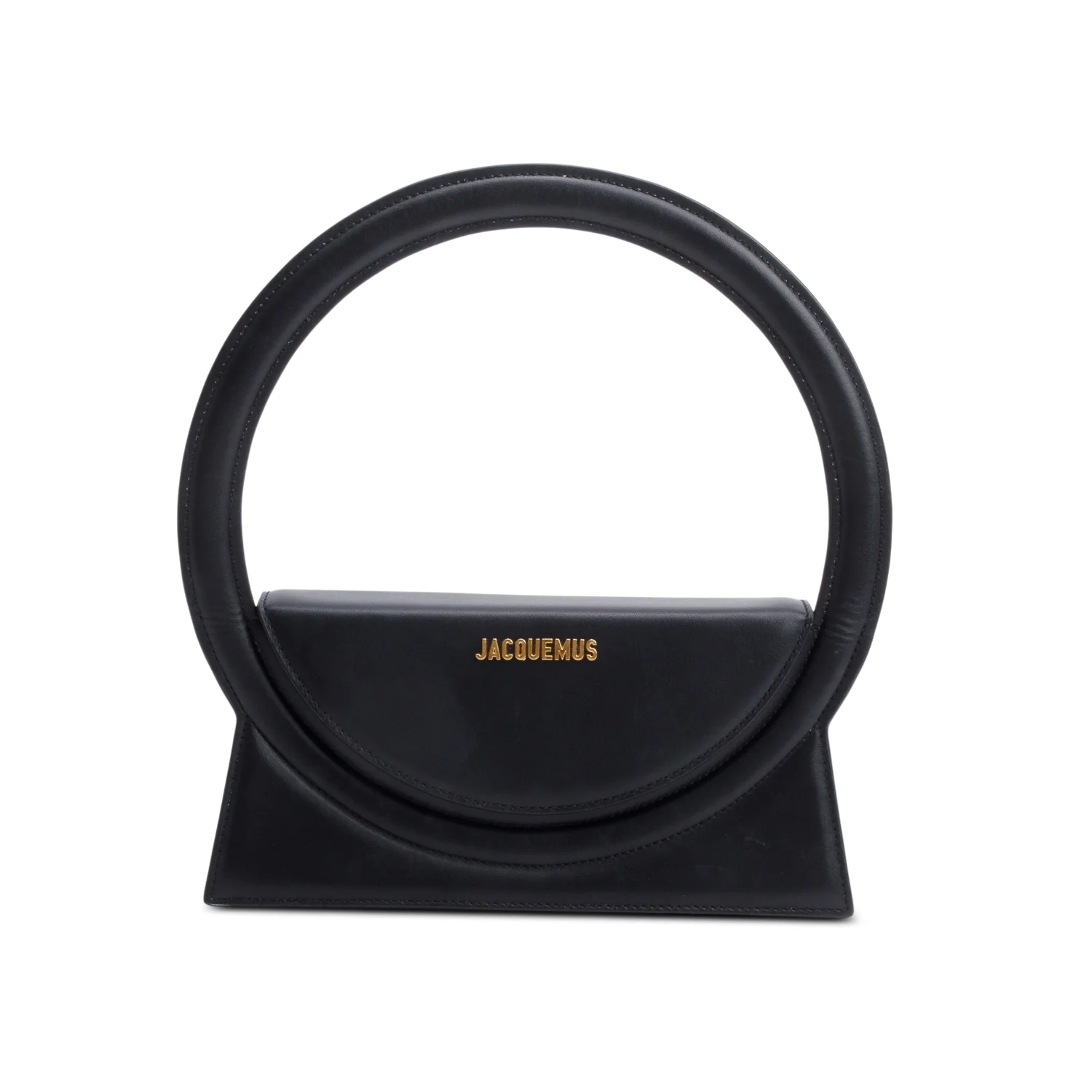 Jacquemus Black Leather Le Sac Rond Bag w/ Strap - Image 3