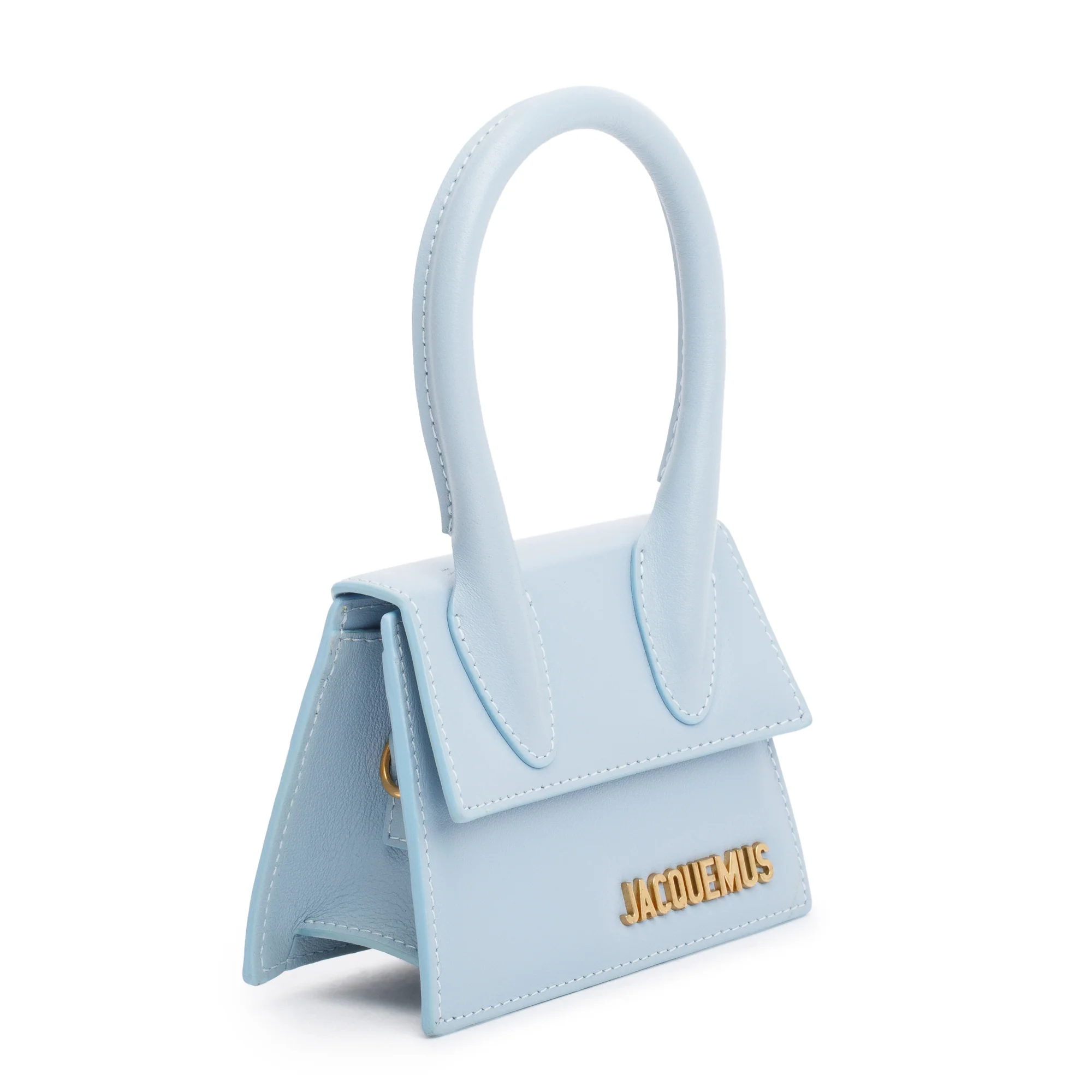 Jacquemus Blue Calfskin Leather Mini Signature Le Chiquito Handle Bag w/ Strap - Image 4