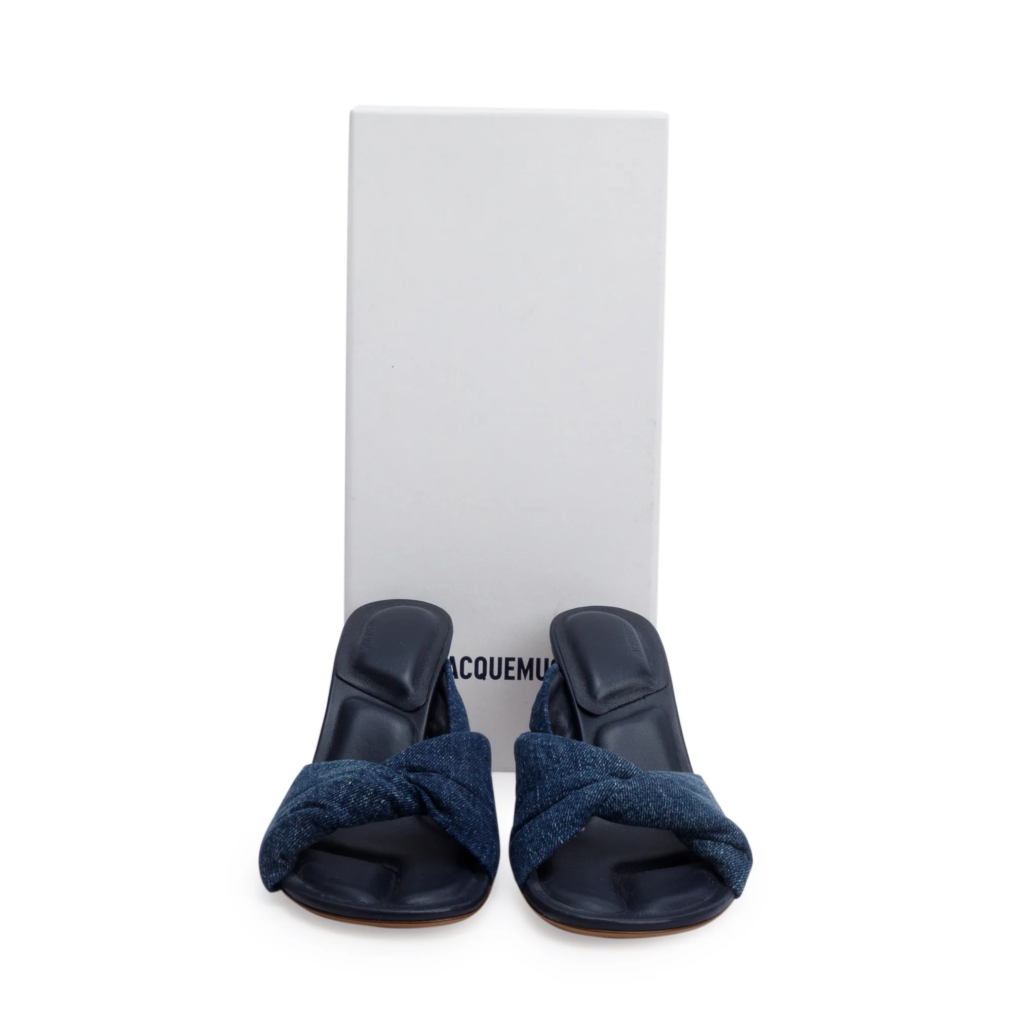 Jacquemus Blue Denim Les Mules Bagnu Heeled Slide Sandals, Size 36 w/ Box - Image 2