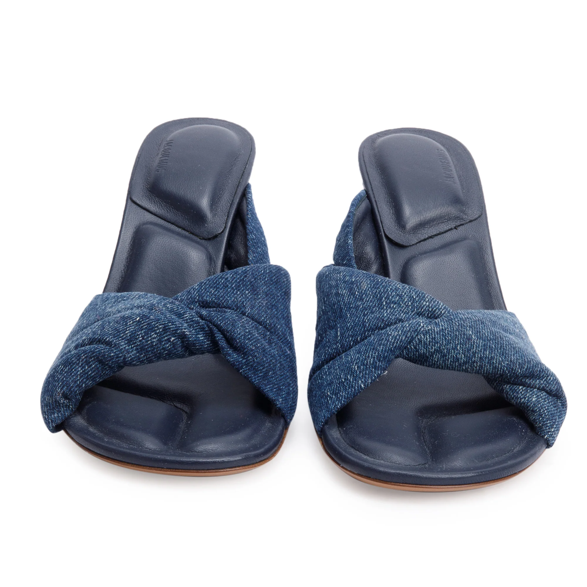 Jacquemus Blue Denim Les Mules Bagnu Heeled Slide Sandals, Size 36 w/ Box - Image 4