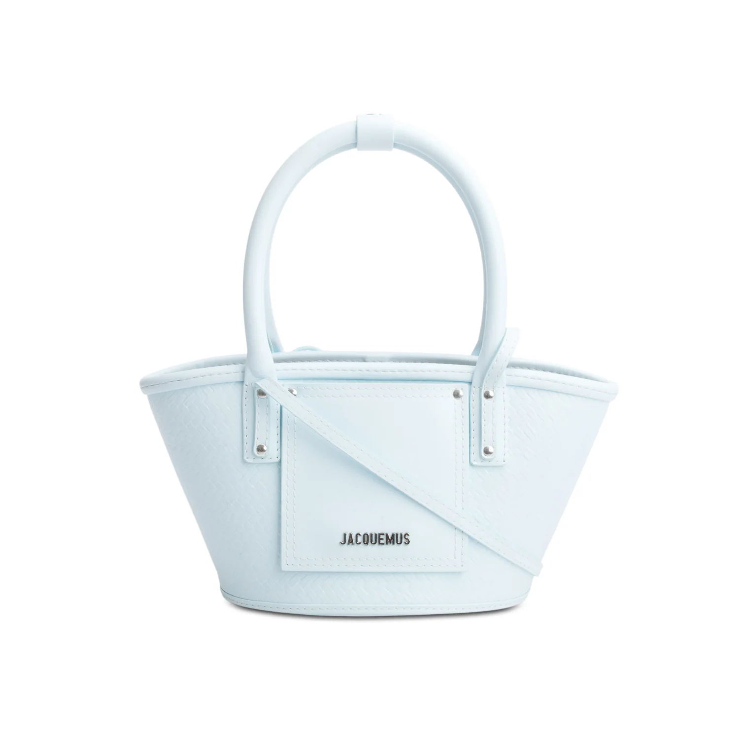 Jacquemus Blue Embossed Leather Soli Le Petit Panier Basket Bag
