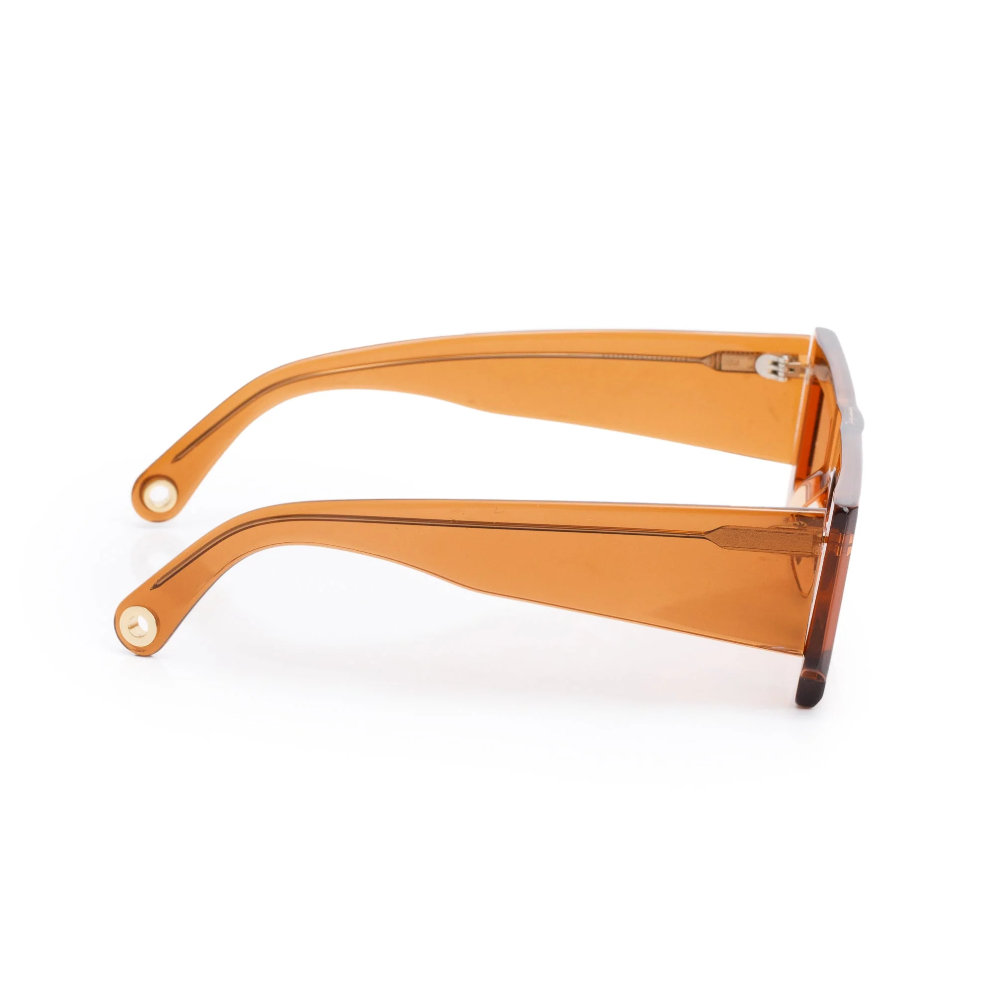 Jacquemus Brown Acetate Rectangular Sunglasses w/ Case - Image 3