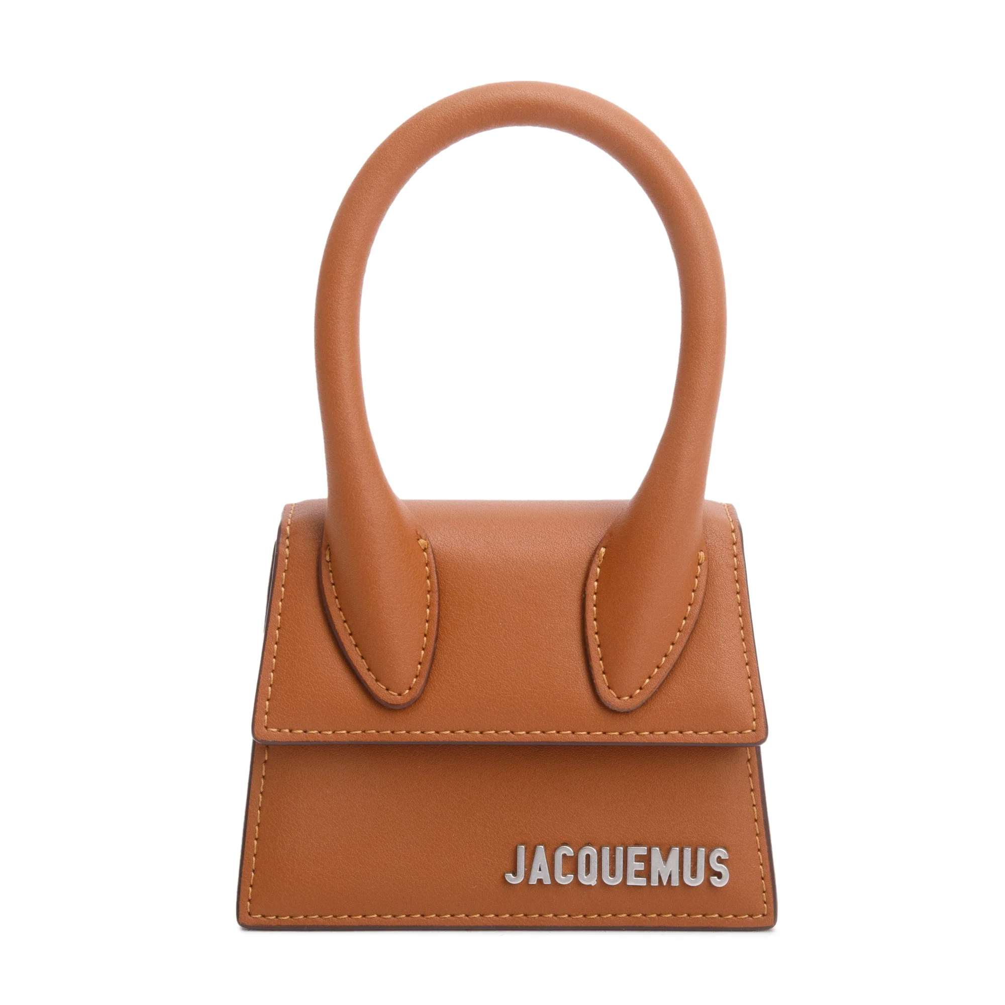 Jacquemus Brown Calfskin Leather Mini Homme Le Chiquito Bag w/ Strap - Image 2