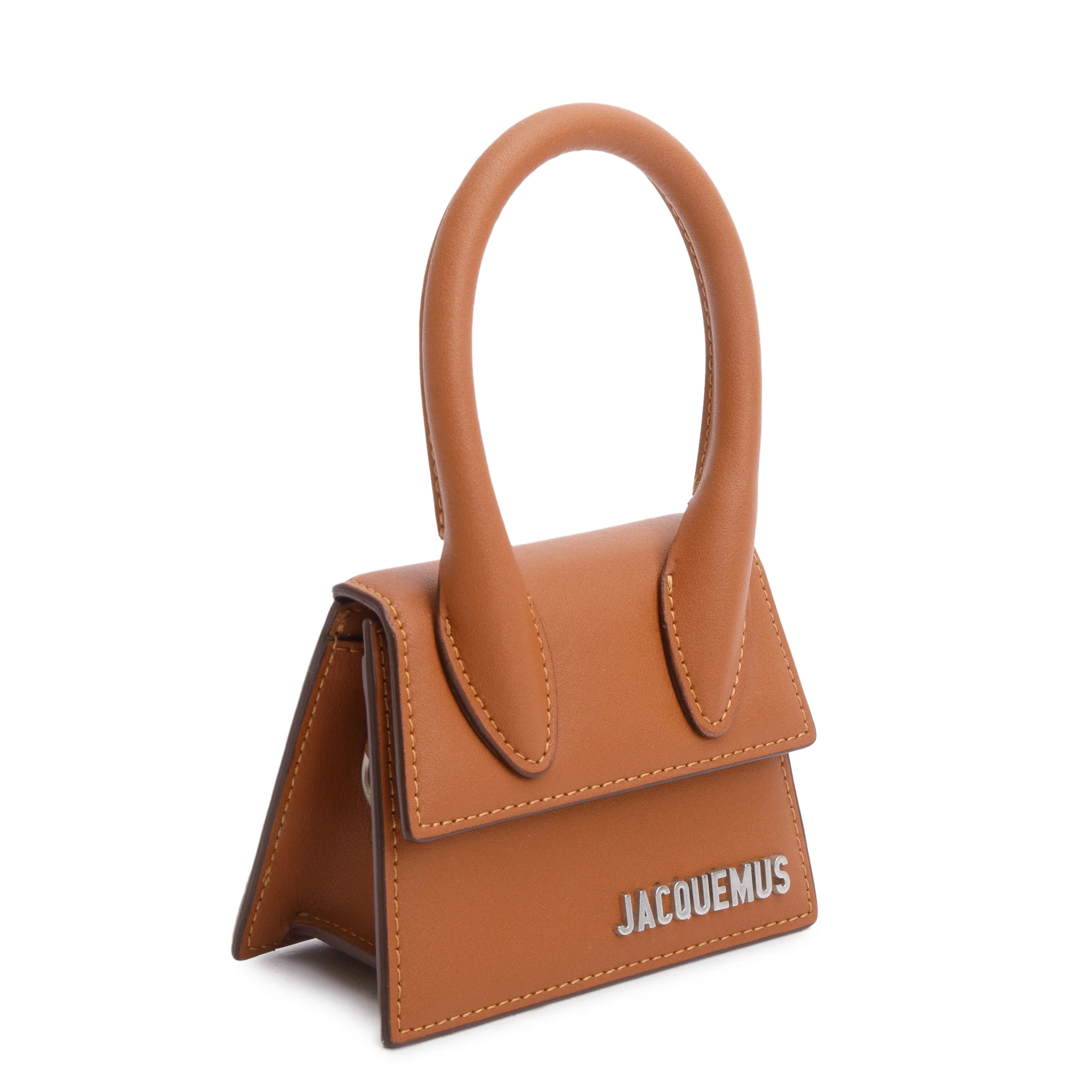 Jacquemus Brown Calfskin Leather Mini Homme Le Chiquito Bag w/ Strap - Image 3