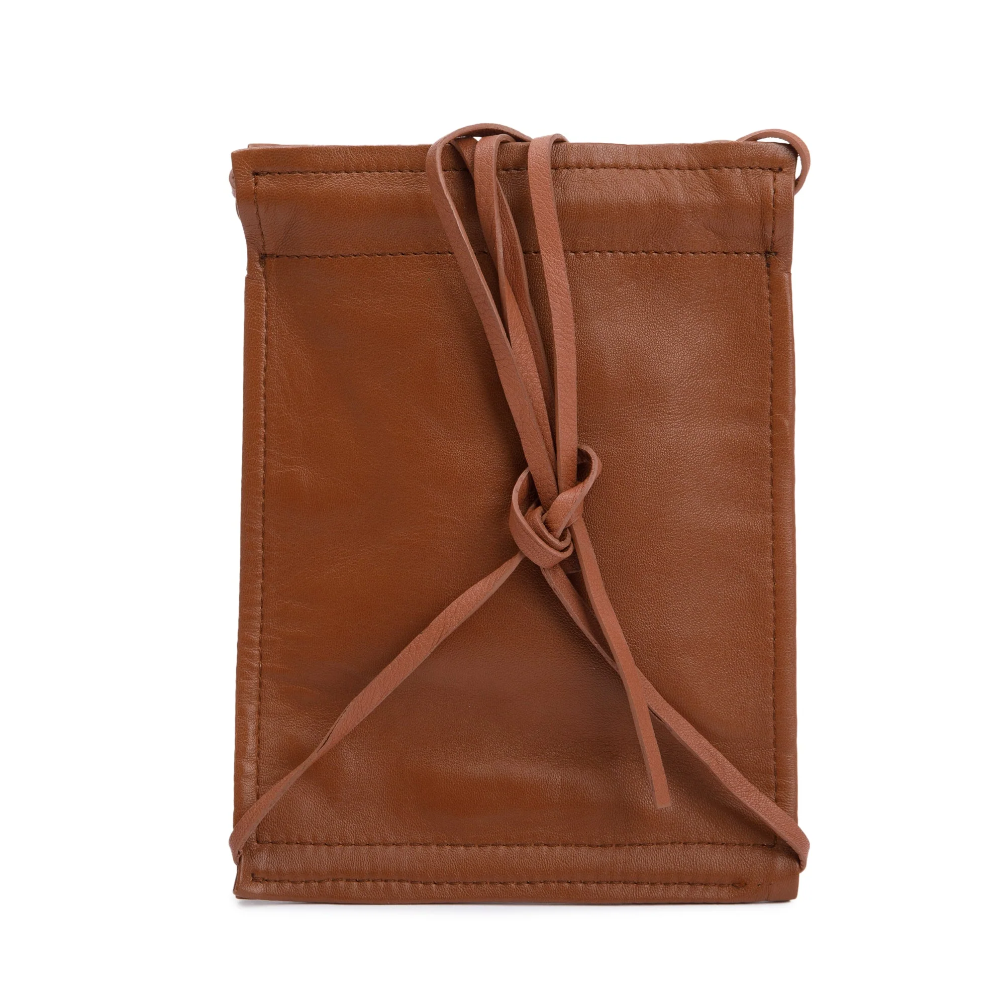 Jacquemus Brown Leather Le Pequeno Pochette Drawstring Bag - Image 5